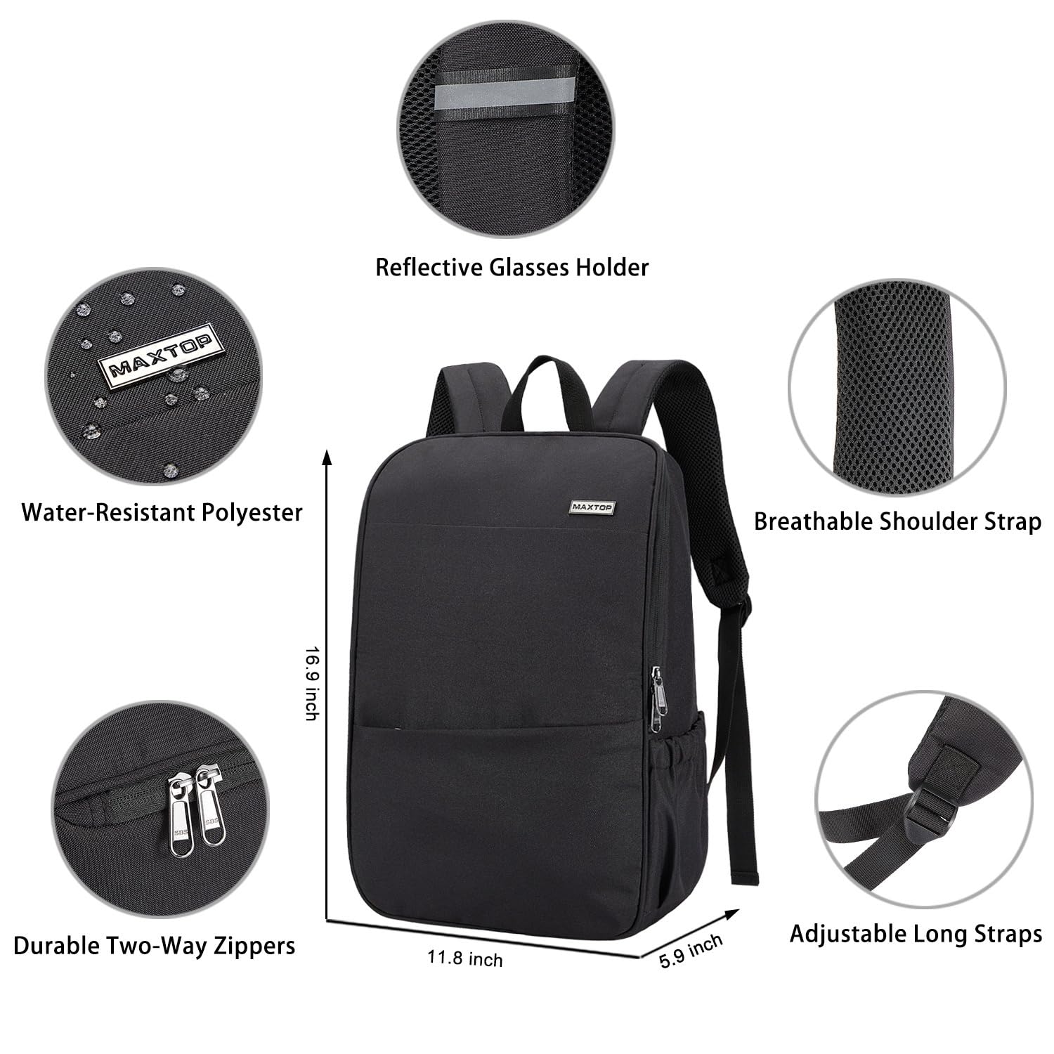Deep Storage Laptop Backpack with USB Charging Port[Water Resistant] College School Computer Bookbag Fits 15.6 Inch Laptop