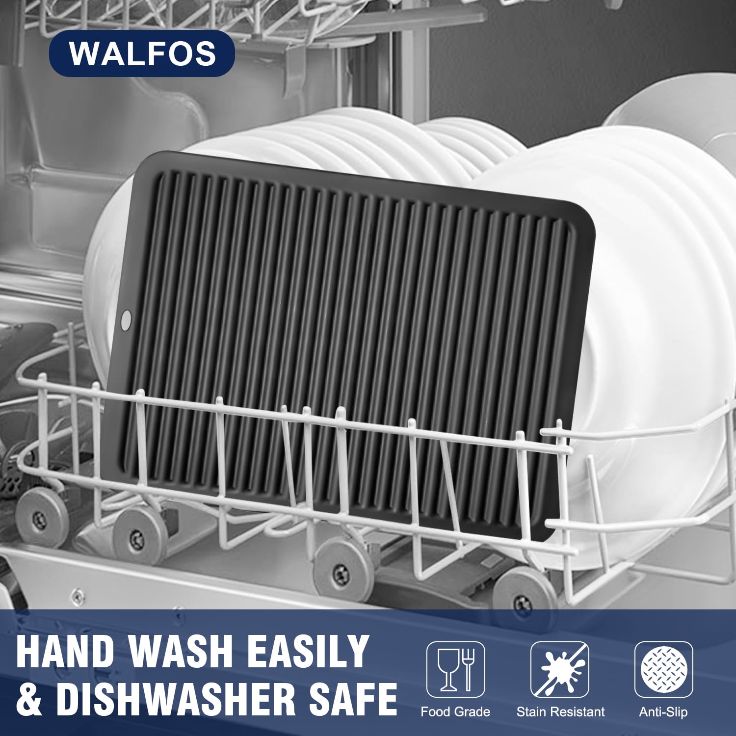 Walfos Large Silicone Trivet 16x12 Inch, Trivets for Hot Pots and Pans, Heat Resistant Pot Holders Hot Pads for Kitchen Quartz Countertops, Hot Dishes, 2 Pack