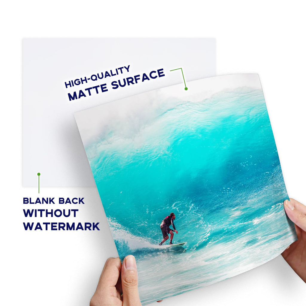 100 Sheets Matte Photo Paper 8.5x11, Goefun 200GSM/54LB Inkjet Printer Paper for Dye Ink and Pigment Ink