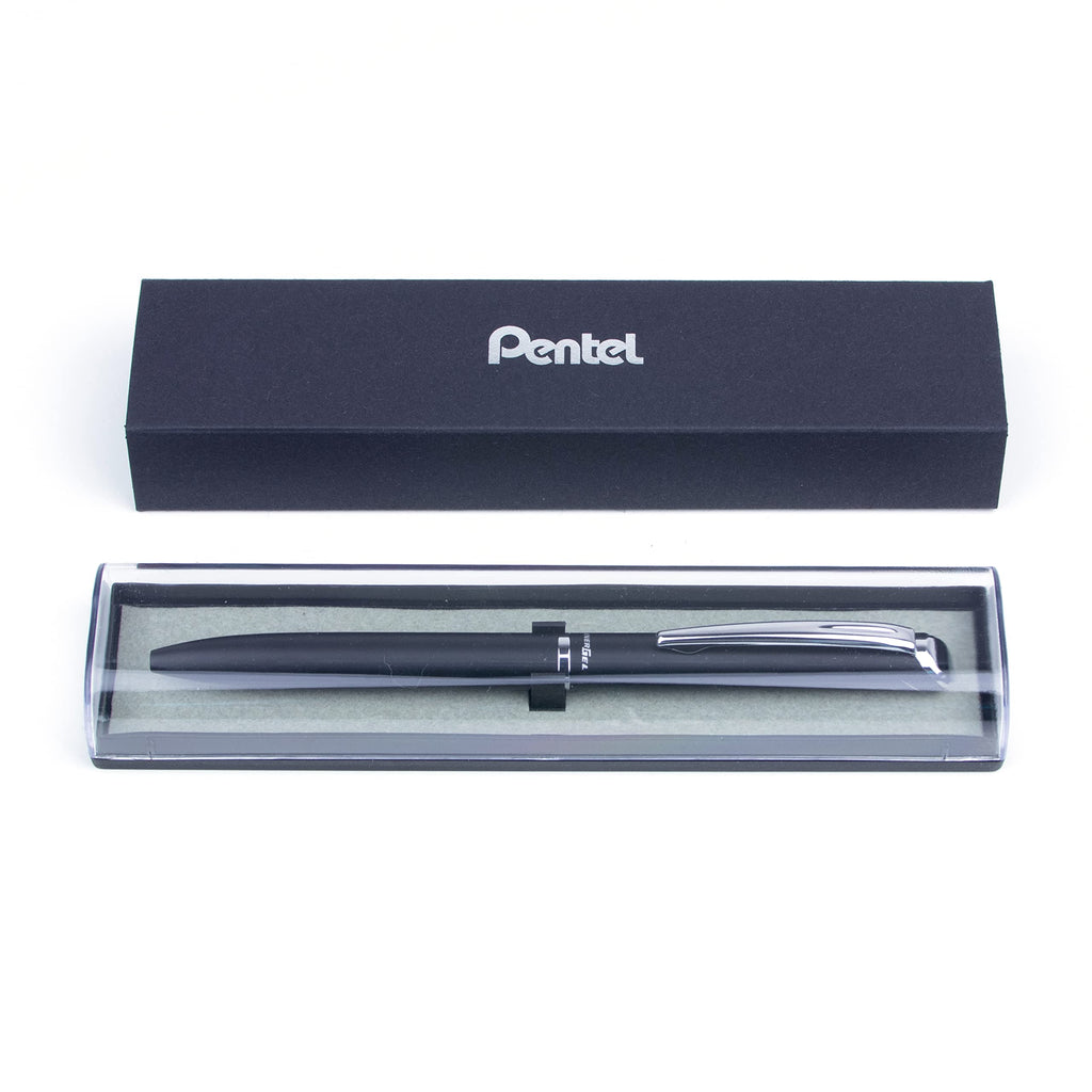 Pentel EnerGel Liquid Gel Retractable Rollerball Pen, Black All Metal Barrel, Gift, Everyday Use, Office Supplies, Black Ink, 0.7mm Medium Point, BL2007A-AE1, 1 Each Includes Gift Box