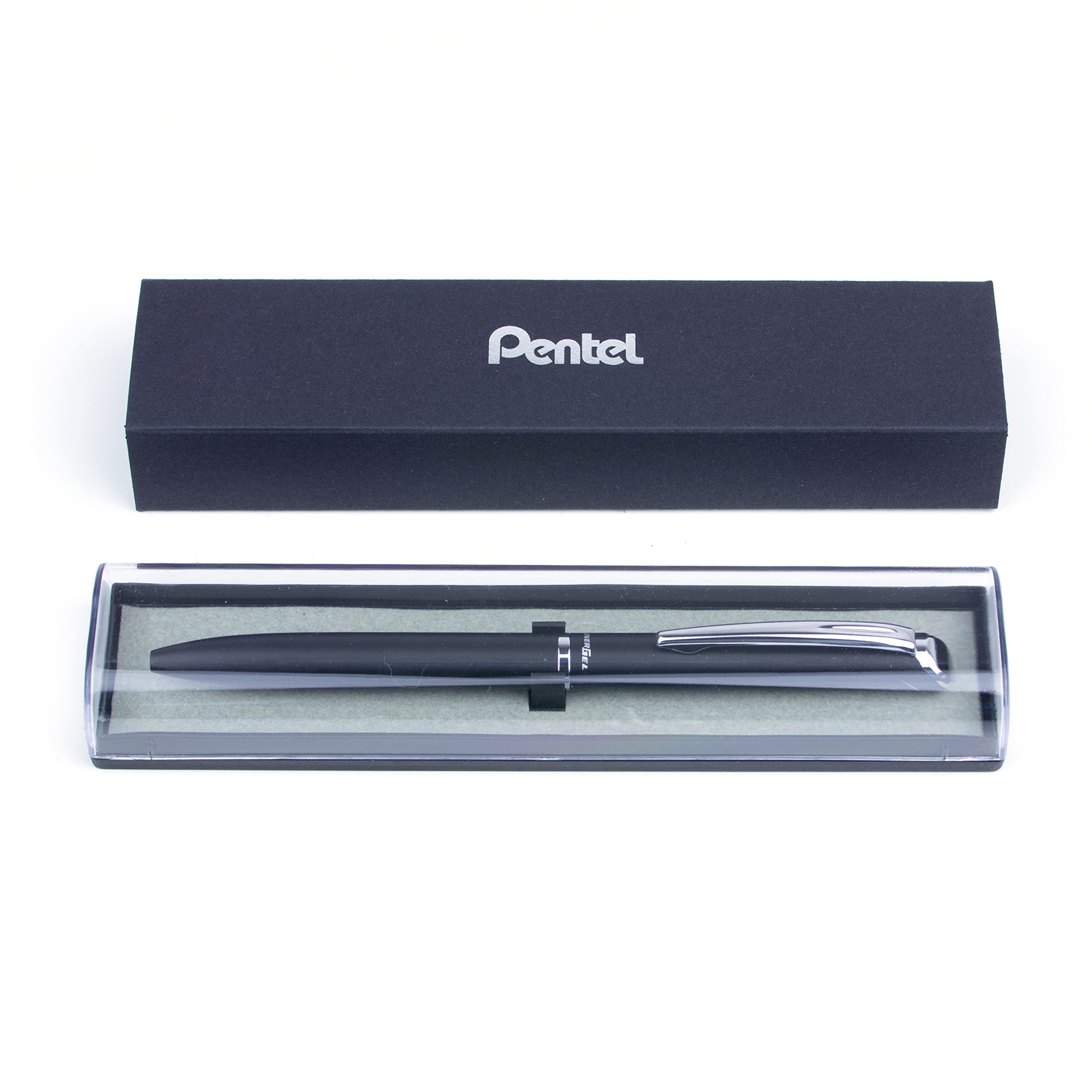 Pentel EnerGel Liquid Gel Retractable Rollerball Pen, Black All Metal Barrel, Gift, Everyday Use, Office Supplies, Black Ink, 0.7mm Medium Point, BL2007A-AE1, 1 Each Includes Gift Box