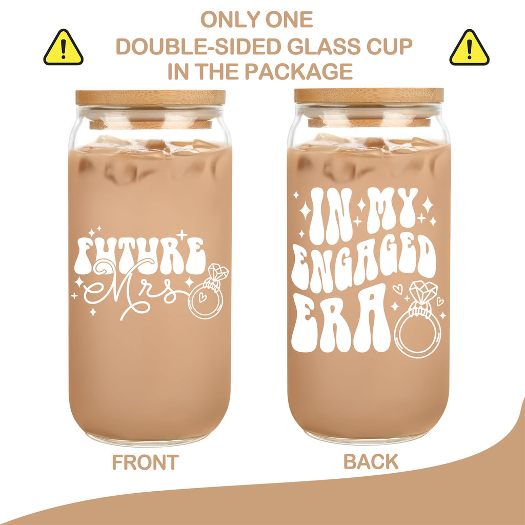 Mozaba Engagement Gift - Cool Engagement Party Gifts - Future Mrs Bride Gifts - Glass Cup