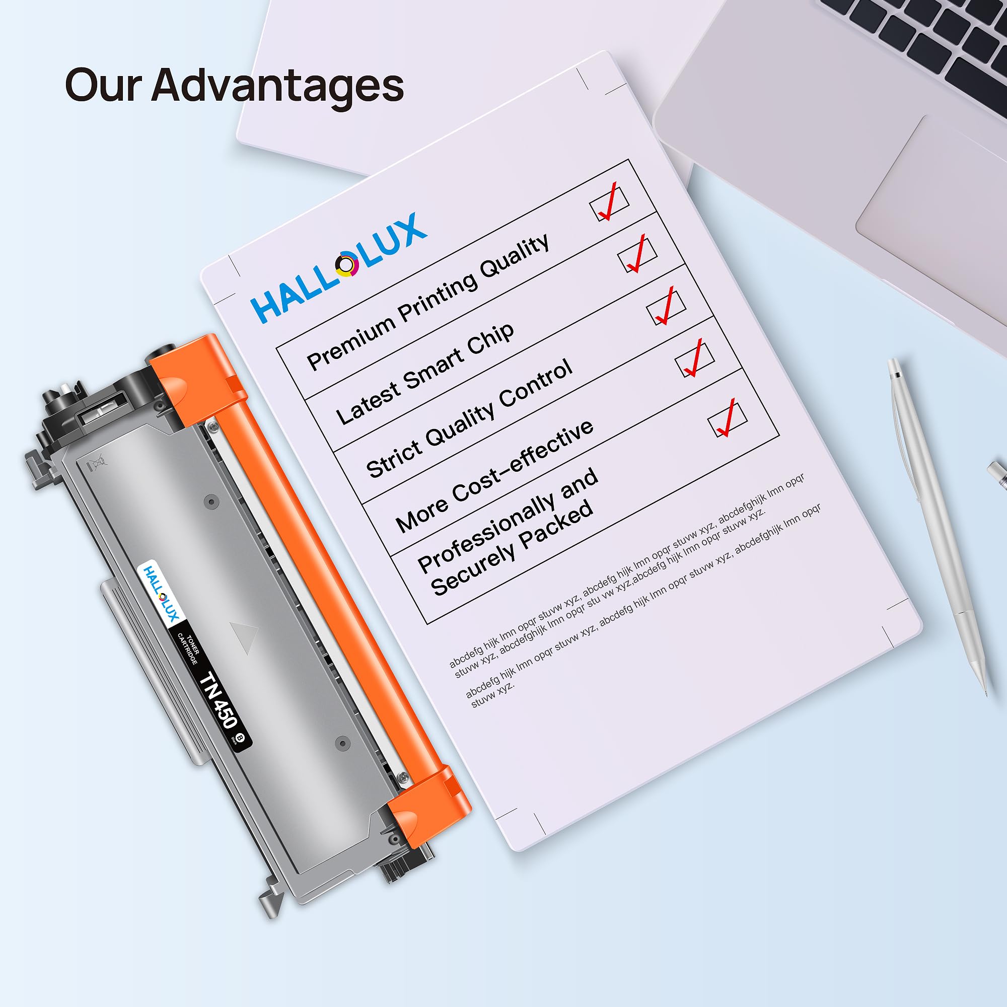 TN450 TN420 Toner Cartridge Replacement for Brother TN 450 TN 420 TN-450 TN-420 High Yield Compatible for HL-2130 2132 2220 2240 MFC 7860 7070DW 7360N DCP-7065DN 2840 2940 Priner