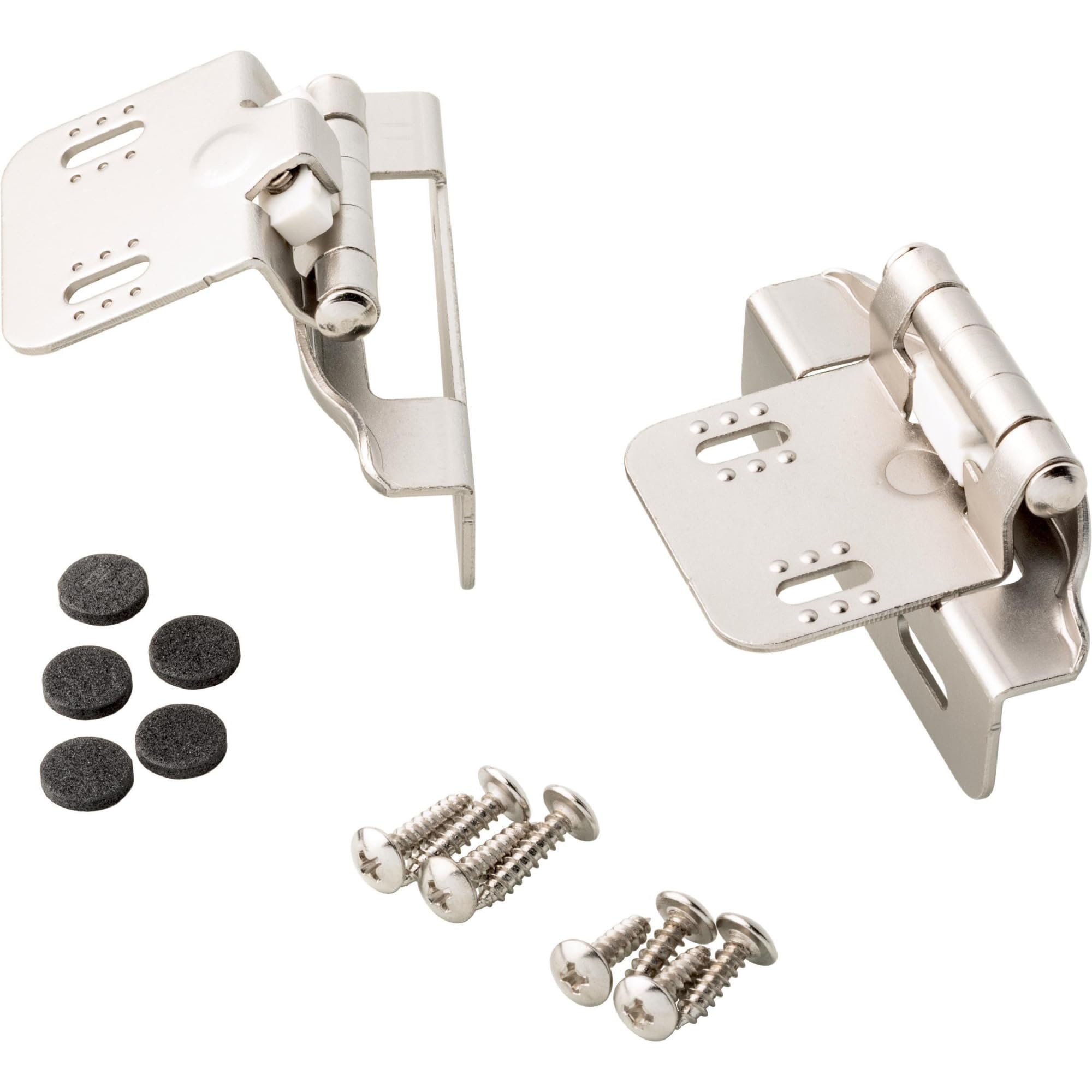 Franklin Brass (10-Pack) Self-Closing Cabinet Hinges Semi-Wrap 1/4' Overlay for Cabinet Doors Kitchen/Cabinets/Cupboards/Furniture Satin Nickel H01911K-SN-B