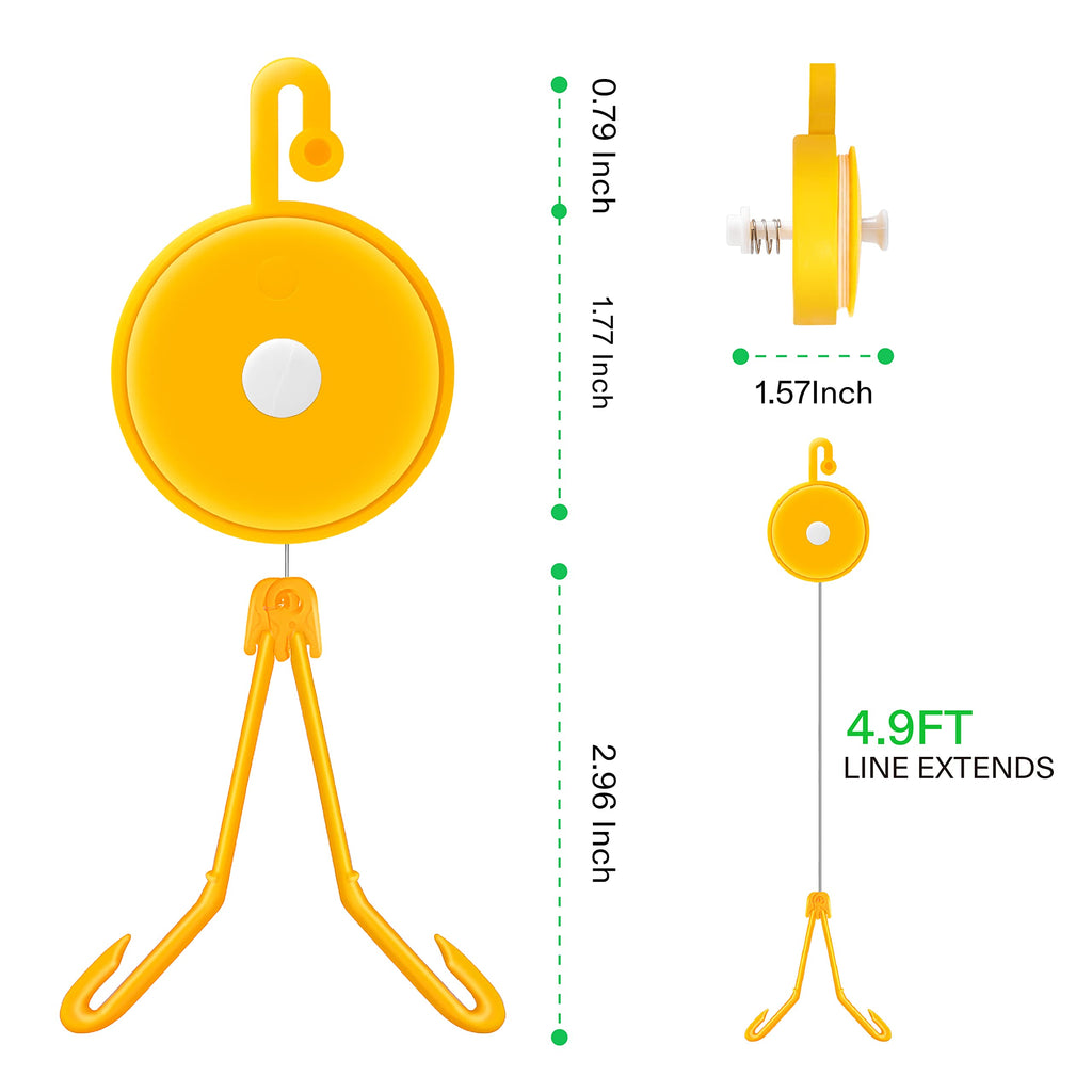 VIVOSUN 12 PCS Retractable Plant Yoyo with Stopper for Grow Support in Tent Garden or Hydroponics,Yellow