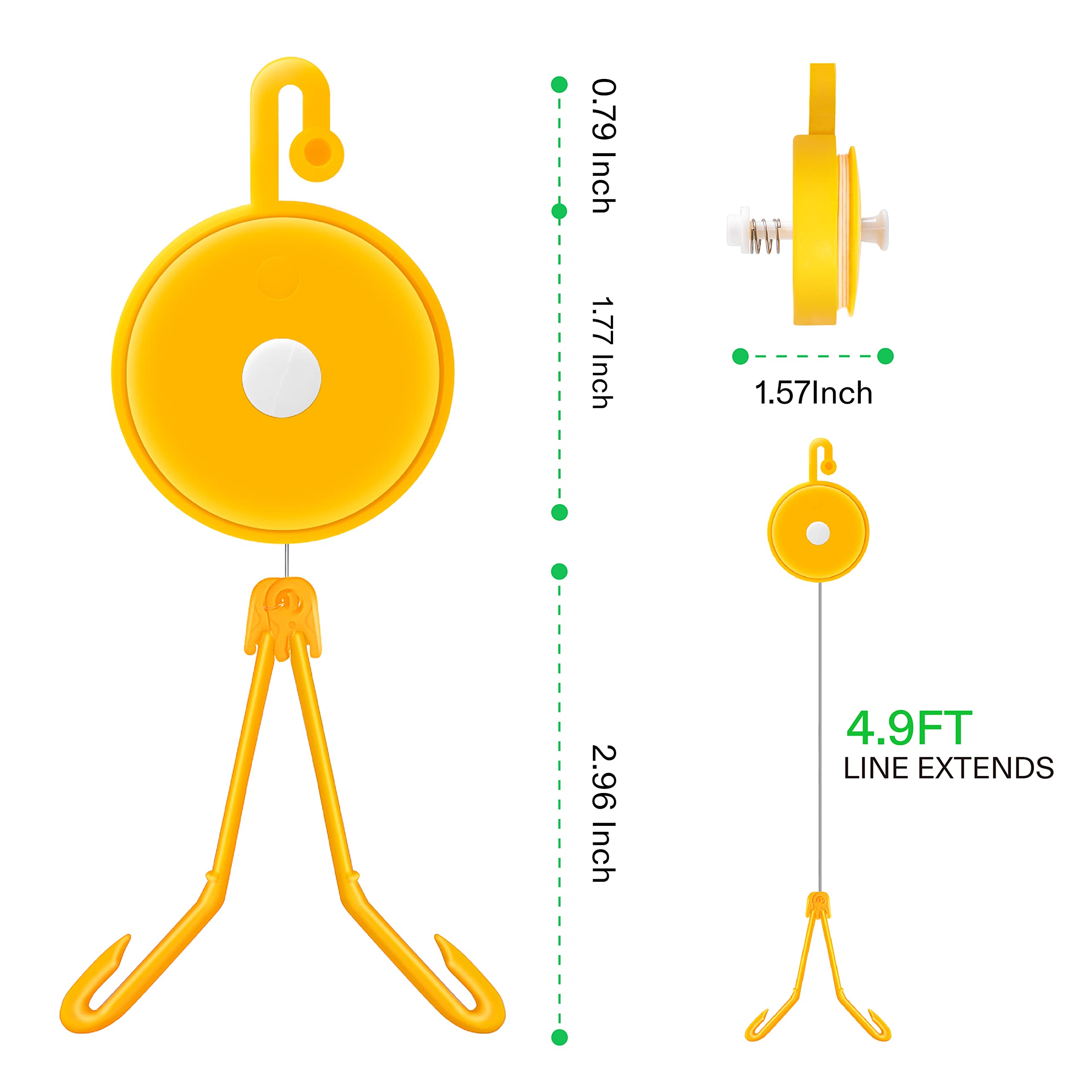 VIVOSUN 12 PCS Retractable Plant Yoyo with Stopper for Grow Support in Tent Garden or Hydroponics,Yellow