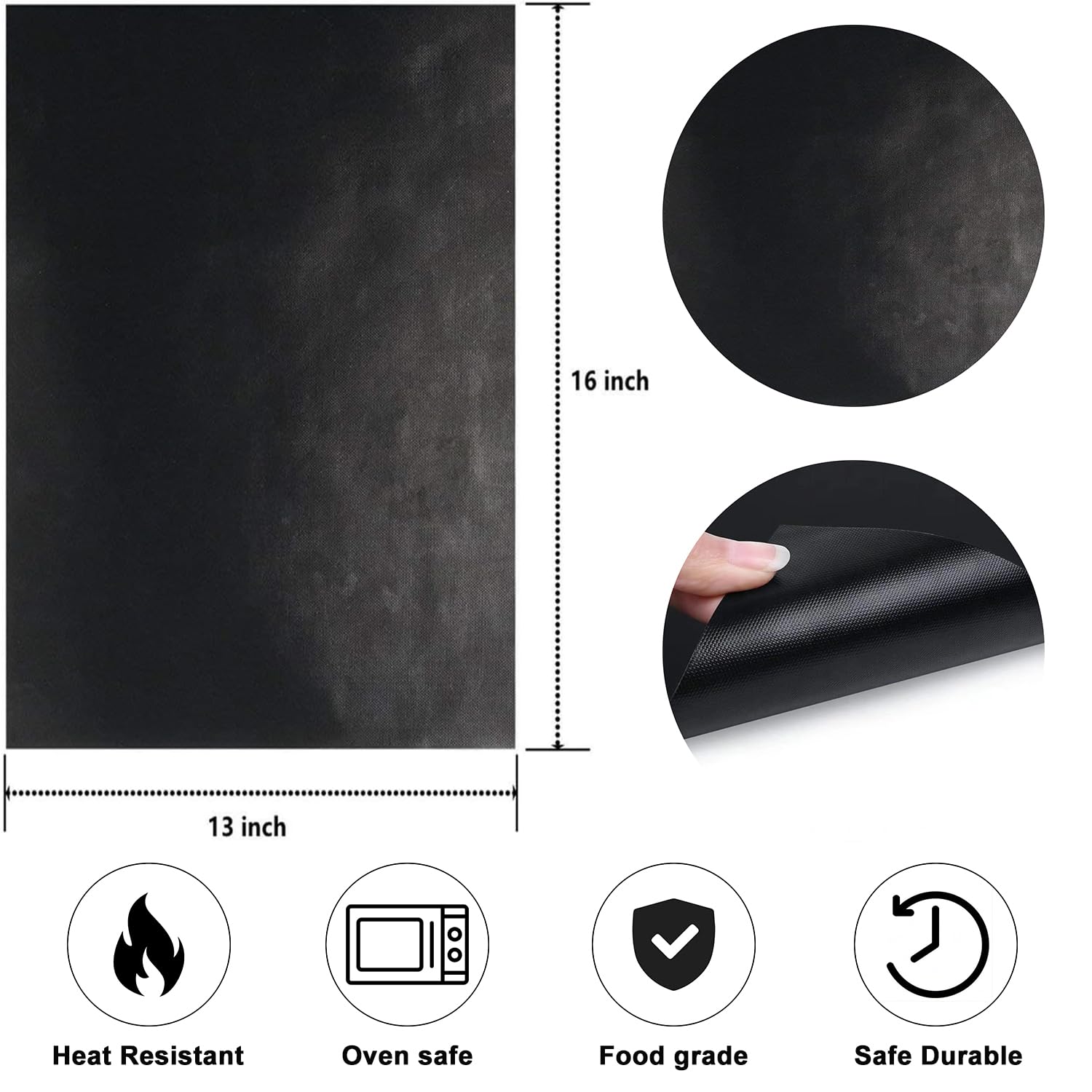 Lmoszuak BBQ Reusable Grill Mat Set of (7+1) - Non-Stick Coating Grilling Mats.Heat Resistant, Easy to Clean BBQ Accessories, Works on Gas, Charcoal, Electric Grill, Oven