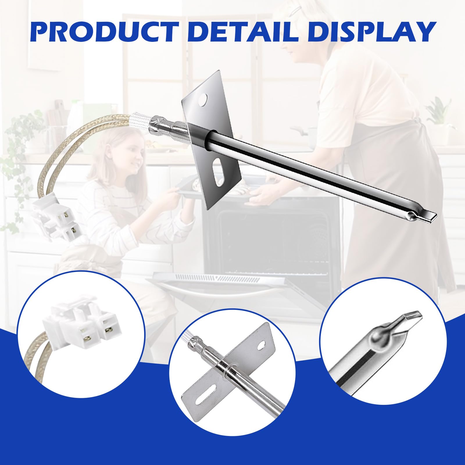 DG32-00002B Oven Temperature Sensor Probe Compatible with Samsung Oven Temp Sensor Range, Replacement Parts AP4343210, DG32-00002A, PS2567734, PS4240743, EAP2567734