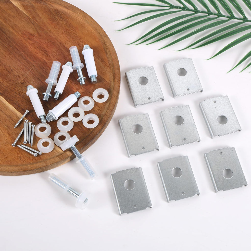 Penitue Bi-Fold Door Repair Kit for 1-3/8" Wood Doors, 8 N7192 Repair Brackets 2 N7266 Top Pivot & 2 Guide Wheels 4 N7538 Bottom Pivot Pins (3/8" & 7/16") for Folding Closet Door Hardware