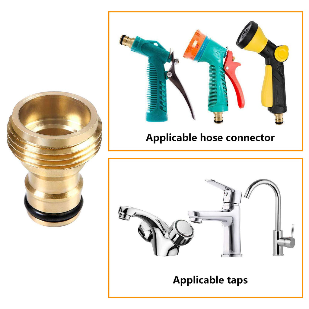 Primachen Garden Hose Quick Connectors Solid Brass 3/4 inch GHT Easy Connect Fittings No-Leak Water Hose Male Female (5 Sets)