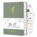 Planner 2026-2027, Weekly and Monthly Planner with Tabs from Jan 2026 - Dec 2026, A5 Hardcover Academic Calendar with Date for School & Office Schedule, 5.8" x 8.3", Sage Green