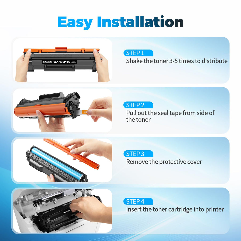 BAIINK CF248A 48A Toner Cartridge Compatible Replacement for HP 48A Toner Cartridge Black Compatible for HP Pro M15w M15a M16w M16a MFP M29w M29a M28w M28a M30w M31w M14 M17 M15 M28 (2 Black)
