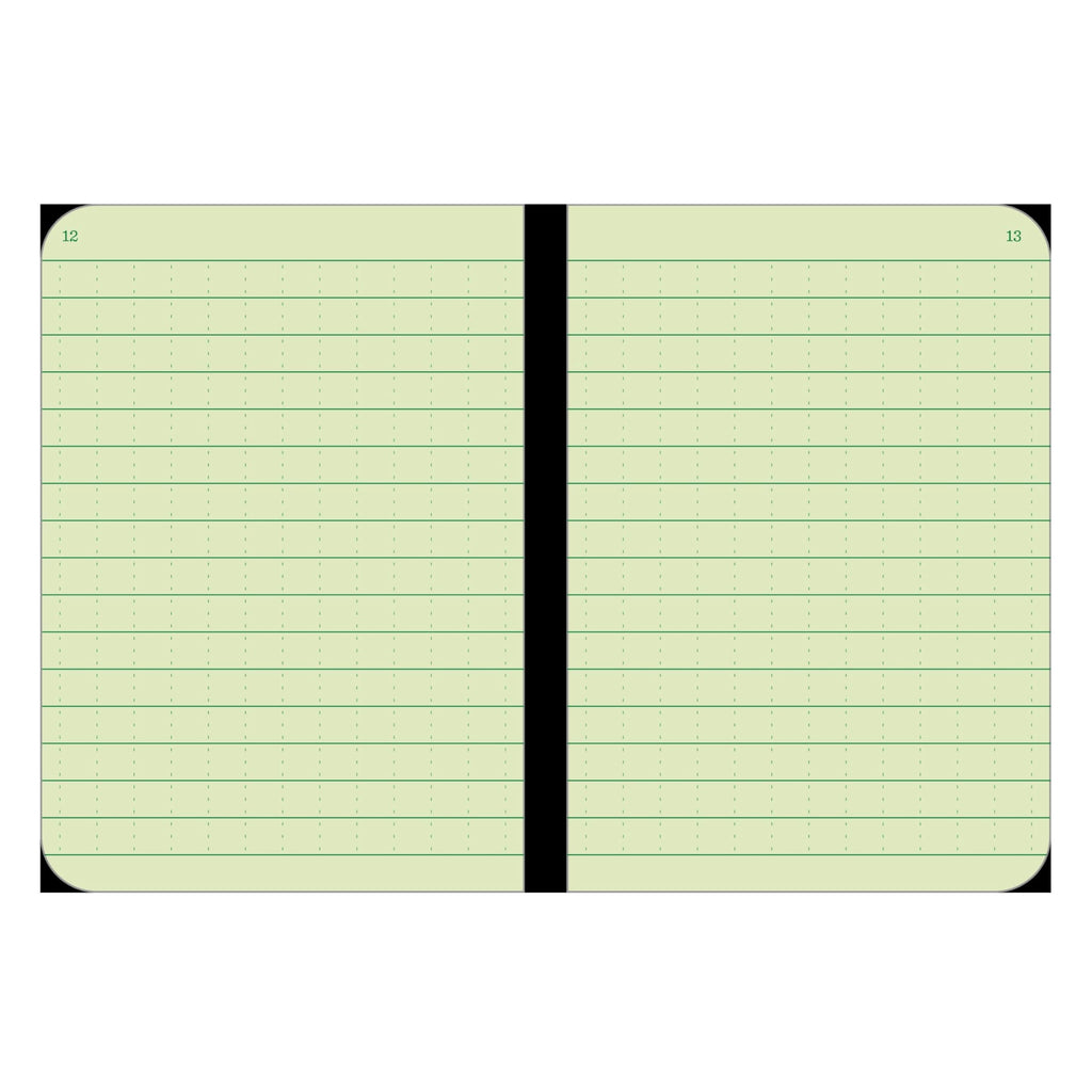 Rite in the Rain Weatherproof Mini-Stapled Notebook, 3 1/4" x 4 5/8", Green Cover, Universal Pattern, 3 Pack (No. 971FX-M)