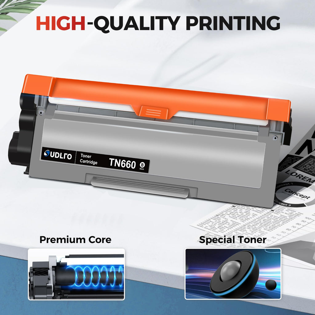 TN660 TN-660 Toner Cartridge Replacement Compatible for Brother TN660 TN630 TN-630 TN-660 Use for HL-L2300D HL-L2380DW HL-L2320D DCP-L2540DW HL-L2340DW HL-L2360DW HL-L2305W (2 Black)