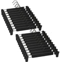 Lamitocs 20 Pack Skirt Hangers, Pants Hangers with Adjustable Anti-Rust Clips for Pants, Skirts, Clothes Hangers Black
