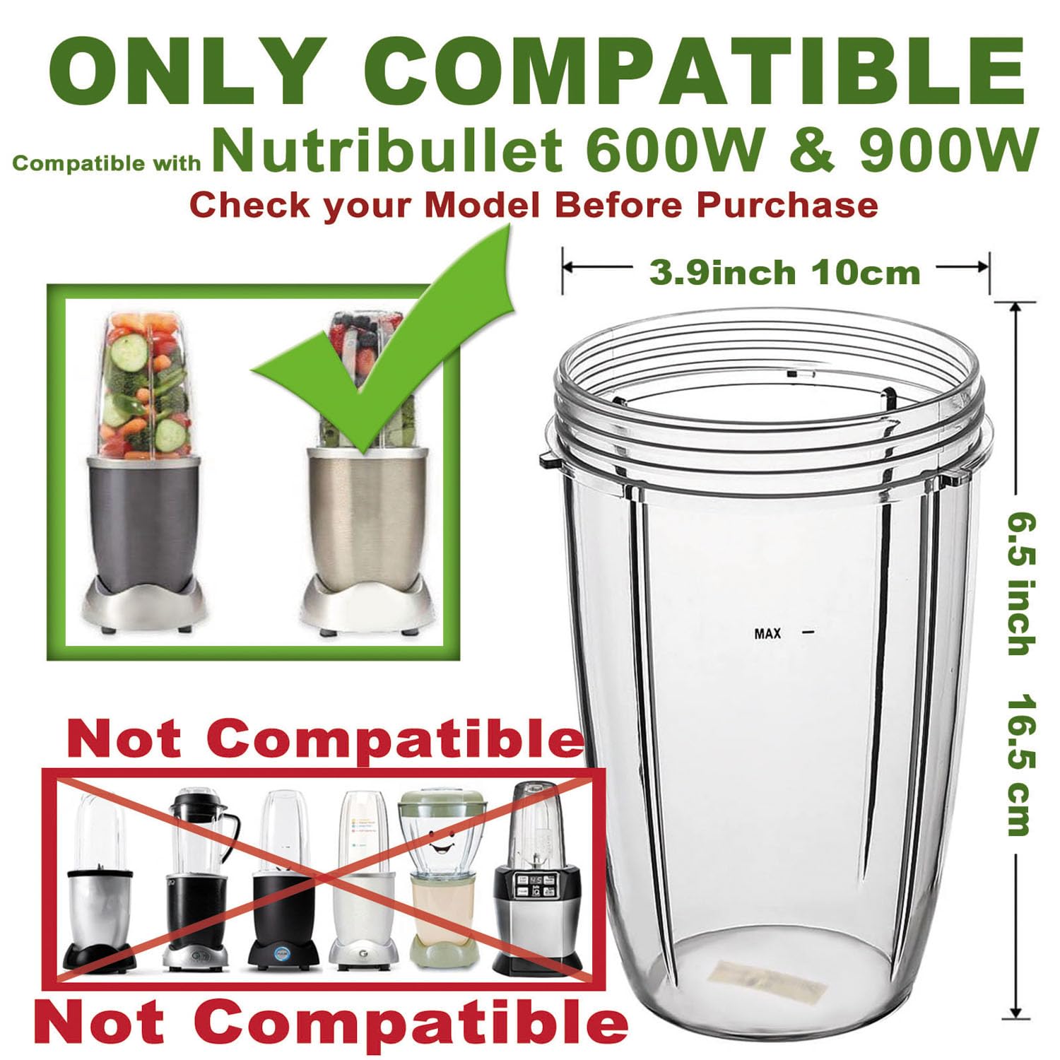Two Pack 24oz Tall Cup Compatible with Nutribullet