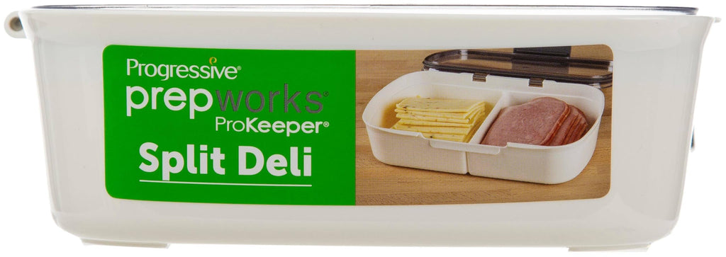 Prepworks Split Deli ProKeeper Air Tight Silicone Sealed Food Storage Container with Clear Dry Erase Compatible Lid, 11.75 Inches Long