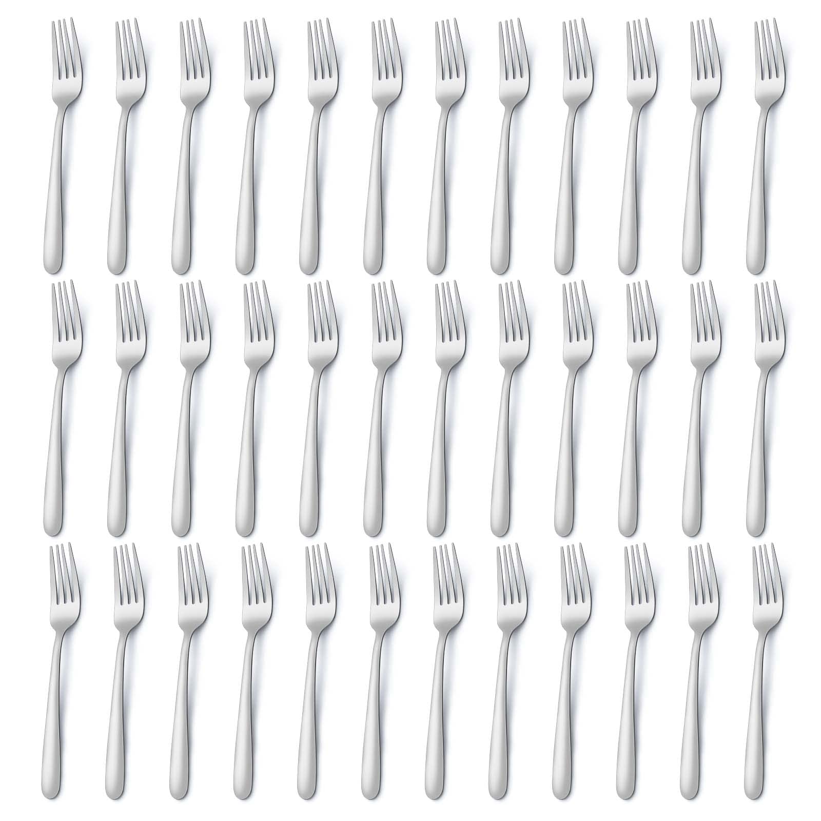 Pleafind 36-Pcs Dinner Forks Set, 8 Inch Forks Silverware, Stainless Steel Fork, Silverware Fork, Mirror Polished Fork Set, Small Forks for Home, Restaurant, Dishwasher Safe