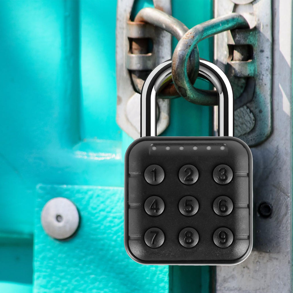 Abizarch Combination Lock, 6 Digit Password Locker Lock, Aluminum Alloy Code Digital Padlock, Push Button Security Safe Padlock, Combination Padlock for Gym and School Lockers(black)