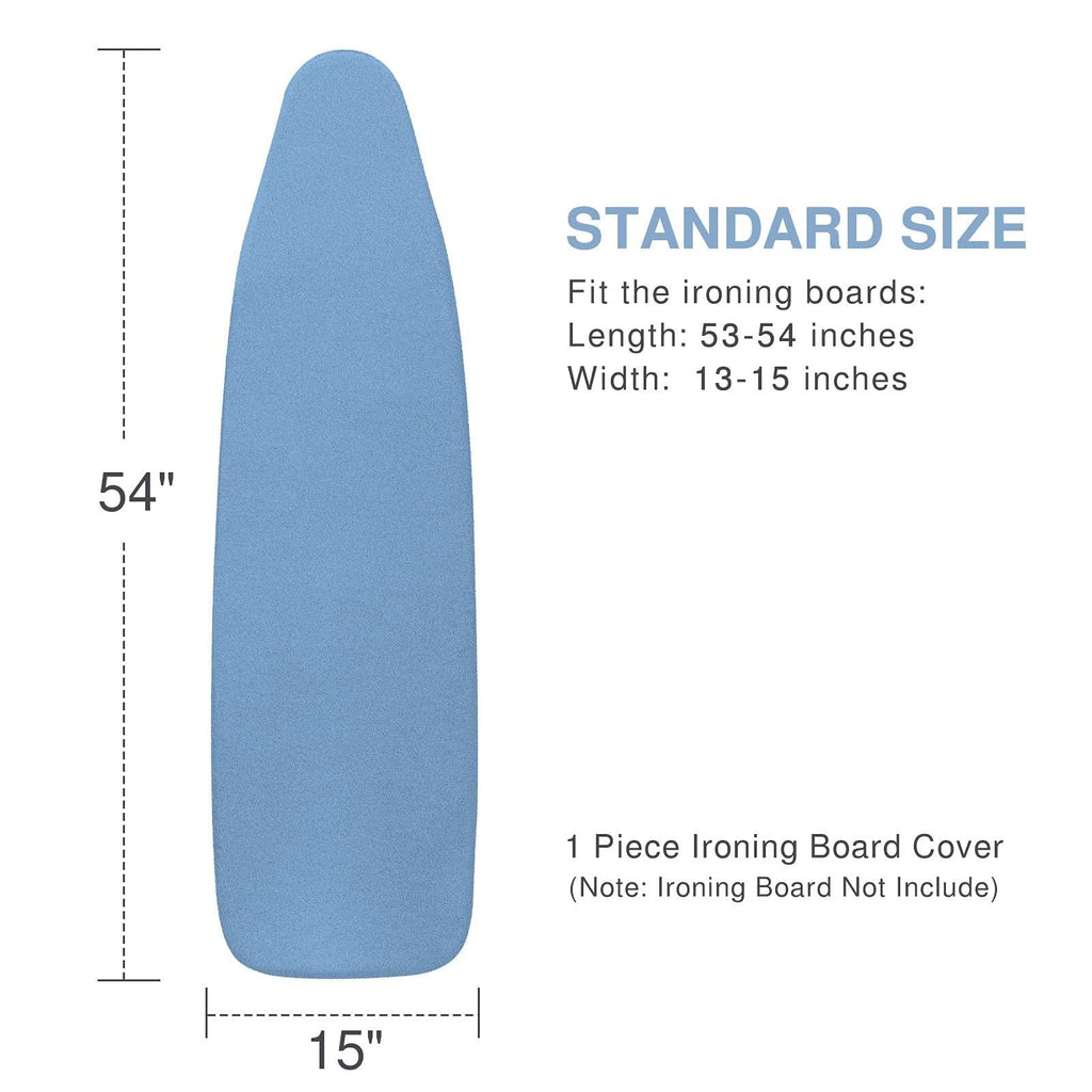 VividPaw Ironing Board Cover and Pad, Standard Size 15x54, Thick Padding, Elastic Edge, Silicone Coated, Resist Scorching and Staining, Adjustable Fastener, Heavy Duty Padded Iron Board Covers (Blue)