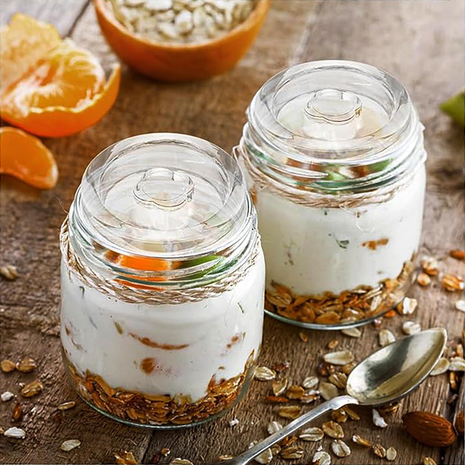 GKYMYZ 4 Pack Glass Fermentation Weights with Easy Grip Handle and Unique Texture Design for Large Wide Mouth Mason Jars (003)