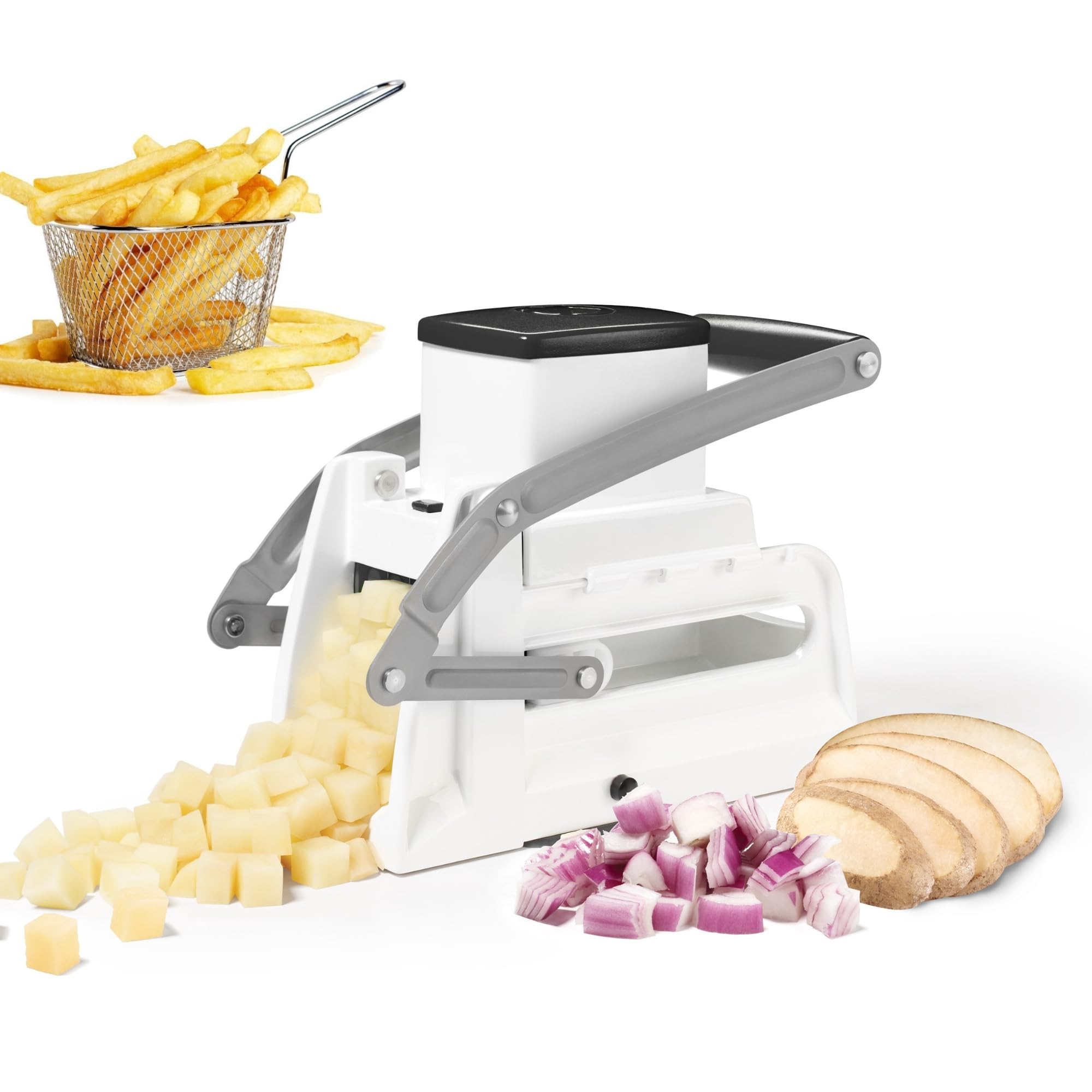 Starfrit Pro Fry Cutter & Cuber - 3-in-1 - Homemade French Fries - Slices, Dices, Cubes Potatoes & Vegetables