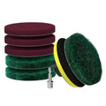 4 inch drill Power Brush Tile Scrubber Scrub Pad 2 different stiffness 4 inch pad Holders with 6 scrub pads Heavy Duty bath and tile cleaner for perfect cleaning of large flat areas drill not included