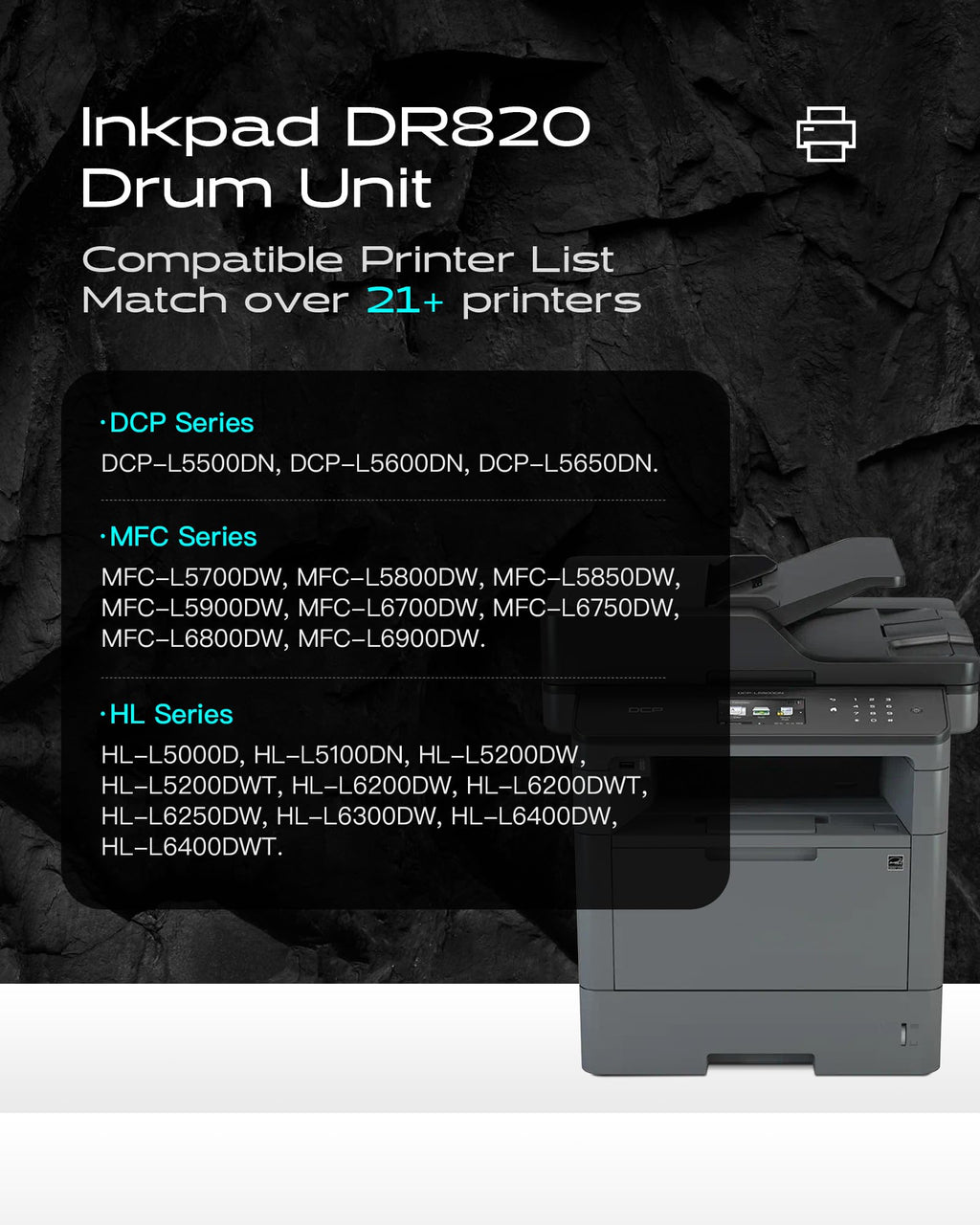 DR820 Drum Unit Replacement for Brother DR-820 | Compatiable with Brother TN850 TN-850 TN820 | for MFC-L5700DW MFC-L5800DW MFC-L5900DW MFC-L6700DW HL-L5000D HL-L5200DW (Not Included Toner)