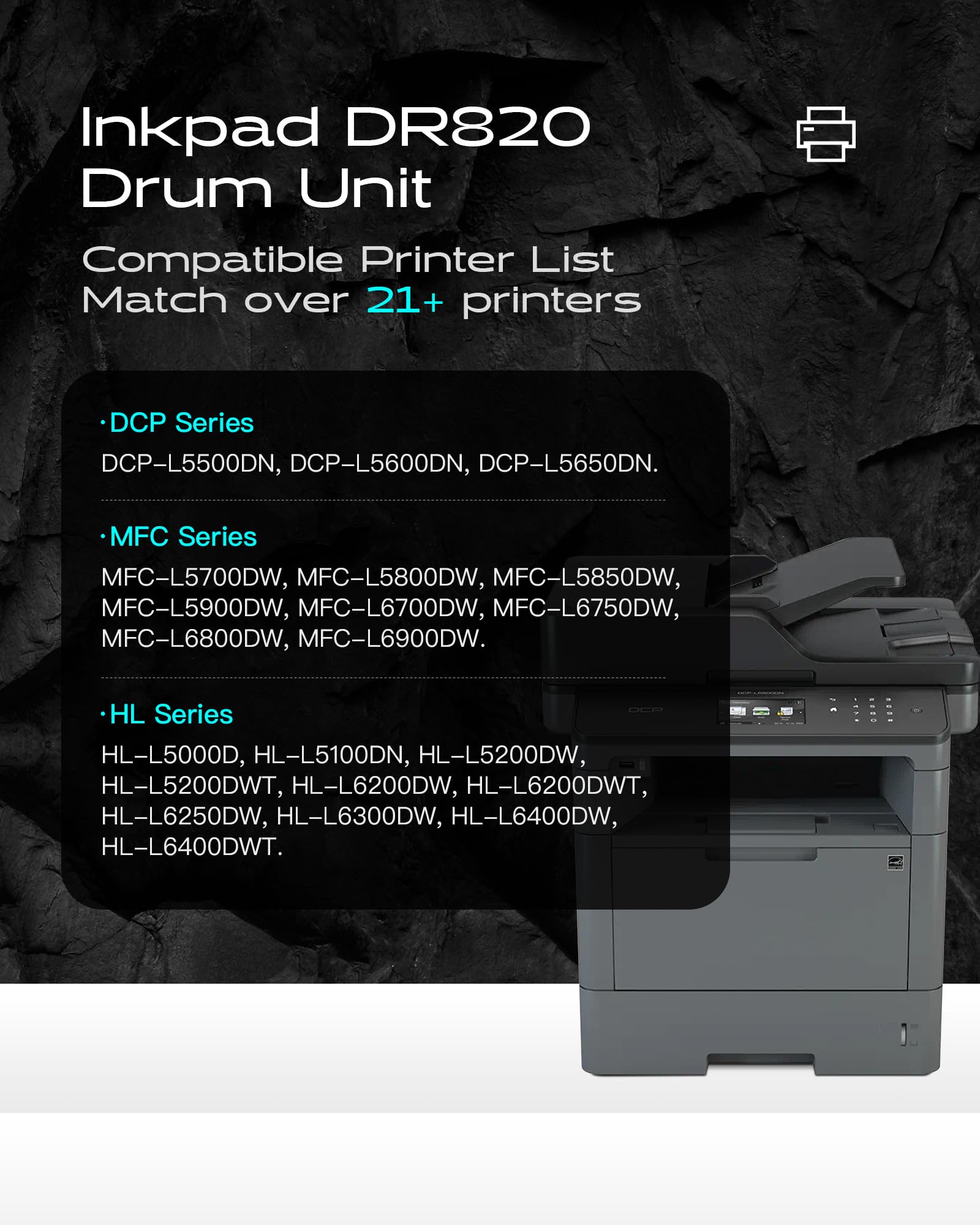 DR820 Drum Unit Replacement for Brother DR-820 | Compatiable with Brother TN850 TN-850 TN820 | for MFC-L5700DW MFC-L5800DW MFC-L5900DW MFC-L6700DW HL-L5000D HL-L5200DW (Not Included Toner)