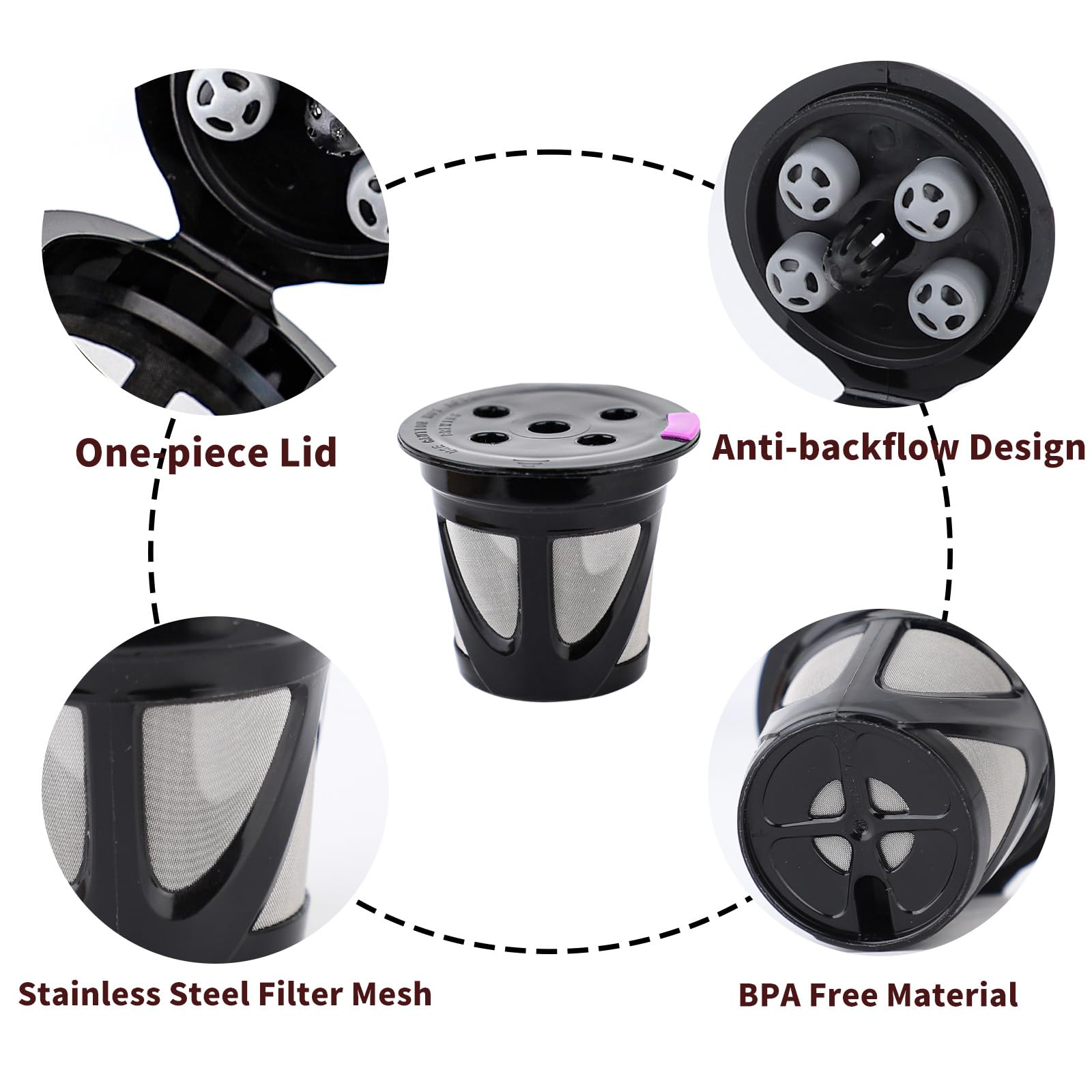 4 Pack Reusable K Cups Compatible with Keurig Supreme and K-Supreme Plus, Refillable Coffee Pods with Filter Paper Fit for Keurig Supreme Coffee Maker