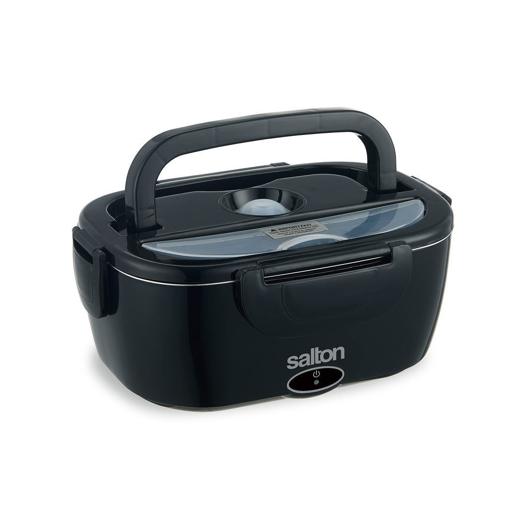 Salton Electric Lunchbox Food Warmer - Portable, Heated Lunch Box for Car & Home with Fork & Spoon, 1.5L