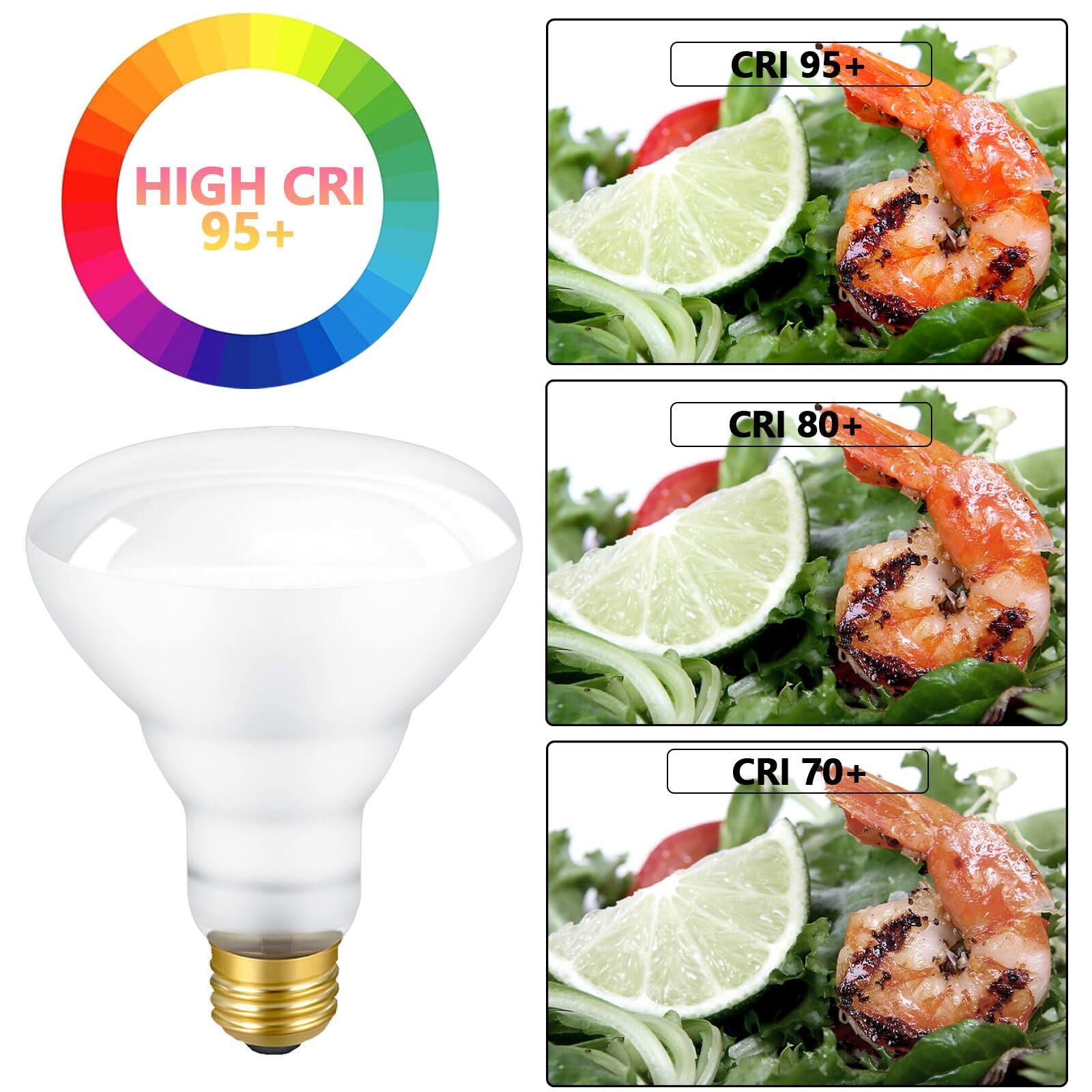 DIQMIAQ BR30 Incandescent Bulbs 65-Watt Indoor Flood Lights E26 Base Indoor Compact Light Bulb 2700K Warm White Light Bulbs for Home (4 Pack)