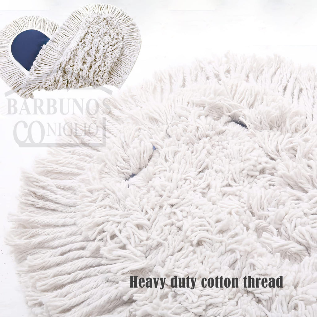 Large Mop Head 24" Industrial Strength Ultimate Cotton Floor Dust Mop Refill, Commercial Cleaner Mop Head Replacement, Dust Mops for Home, Industrial Use - Fit for Standard Size Mop Frame (1)