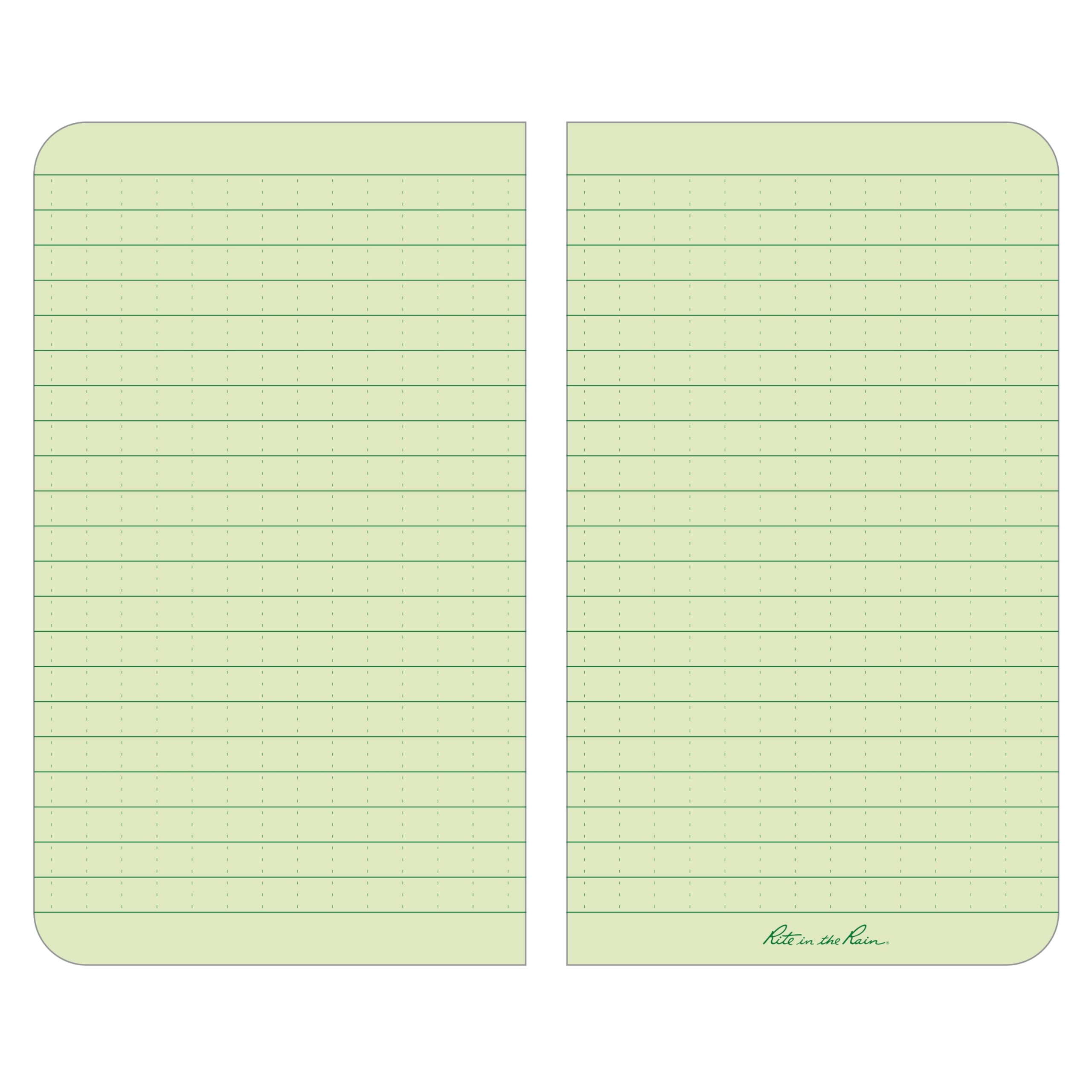 ‎Rite in the Rain Weatherproof Soft Cover Pocket Notebook, 3.5" x 6", Green Cover, Universal Pattern (No. 964)