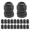 20Pcs 1/2" NPT Cable Glands, Waterproof Strain Relief Cord Connector, Adjustable Strain Relief Cord Connector Grip with Gaskets and Lock Nut for Junction Box Solar Energy