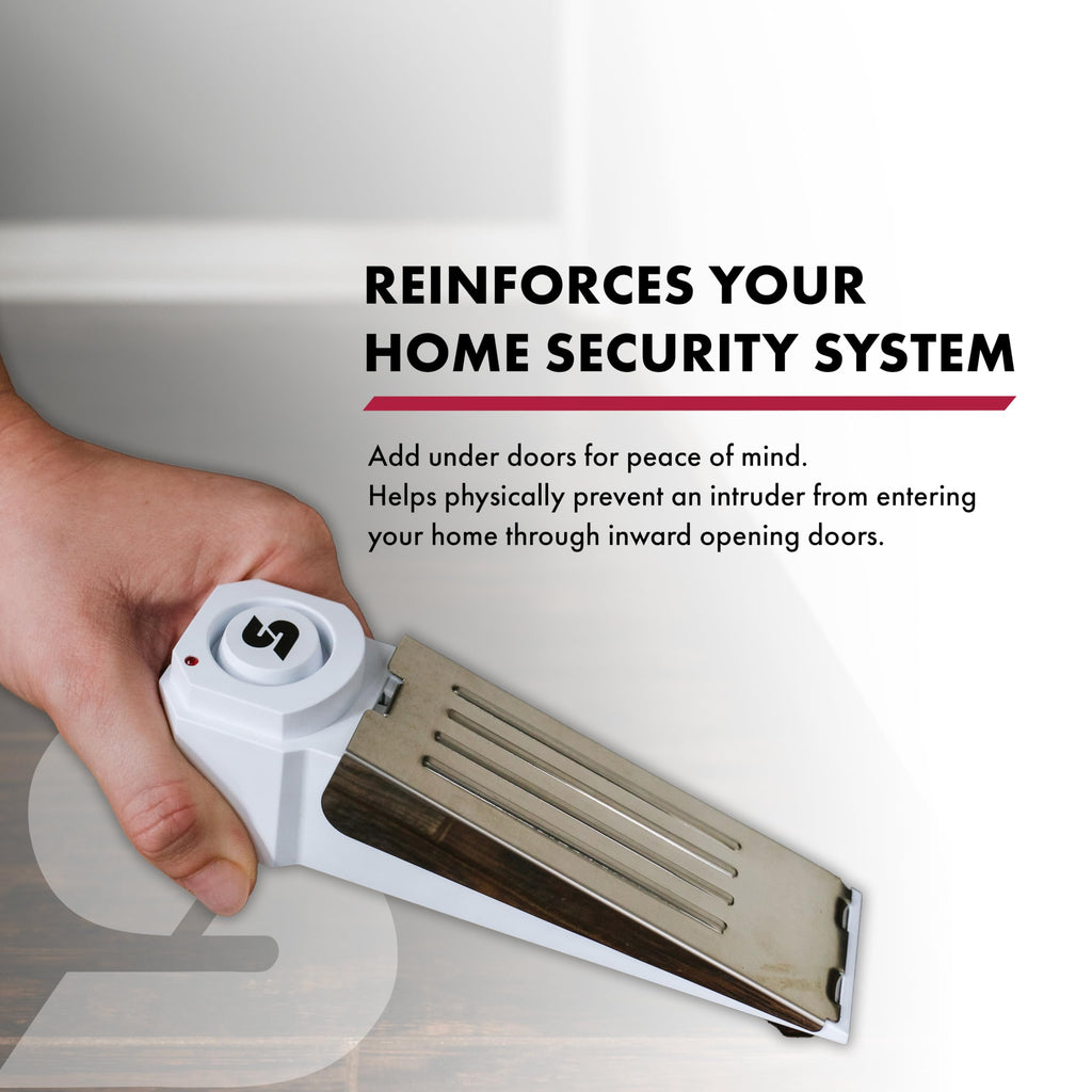 Sabre Wedge Door Stop Security Alarm with 120dB Siren, Great for Home, Travel, Apartment or Dorm