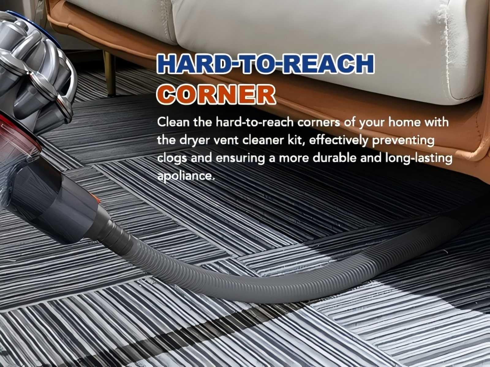 Sealegend Dryer Vent Cleaning Kit Compatible with Dyson Dryer Lint Vacuum Hose Attachment Removes Deep Lint Adapter Compatible with Dyson V7 V8 V10 V11 V15 etc Cordless Vacuum Cleaner, Grey