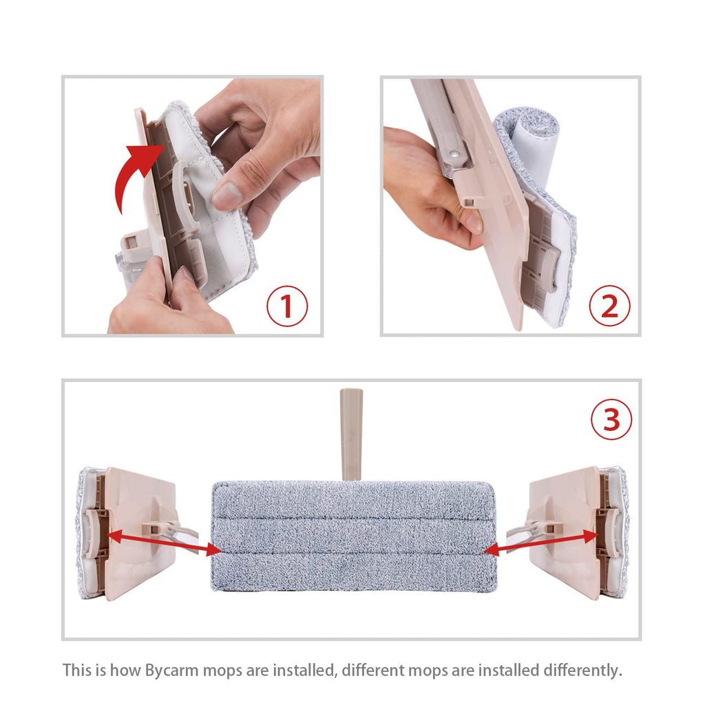 6Pcs Flat Mop Pads Compatible with JOYMOOP or 11-13" Size Flat Mops, Joymoop Mop Replacement Pads, 13" x 4.9" Washable Microfiber Mop Head/Pads/Refill for Floor Cleaning