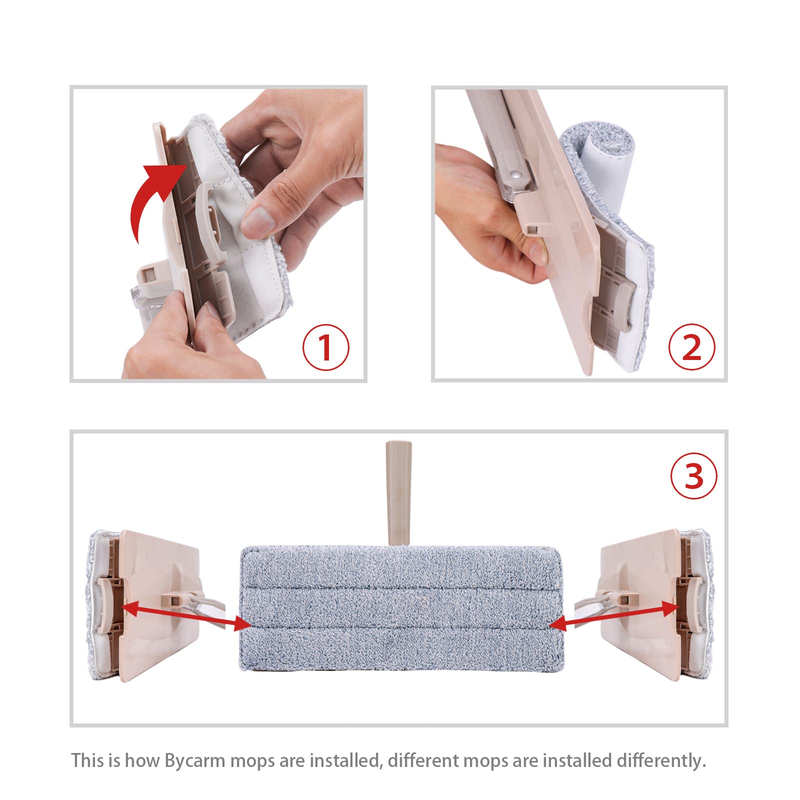6Pcs Flat Mop Pads Compatible with JOYMOOP or 11-13" Size Flat Mops, Joymoop Mop Replacement Pads, 13" x 4.9" Washable Microfiber Mop Head/Pads/Refill for Floor Cleaning