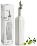 getstar 18 oz Olive Oil Dispenser Bottle for Kitchen, Ceramic Oil Bottle with Automatic Stainless Steel Pourer
