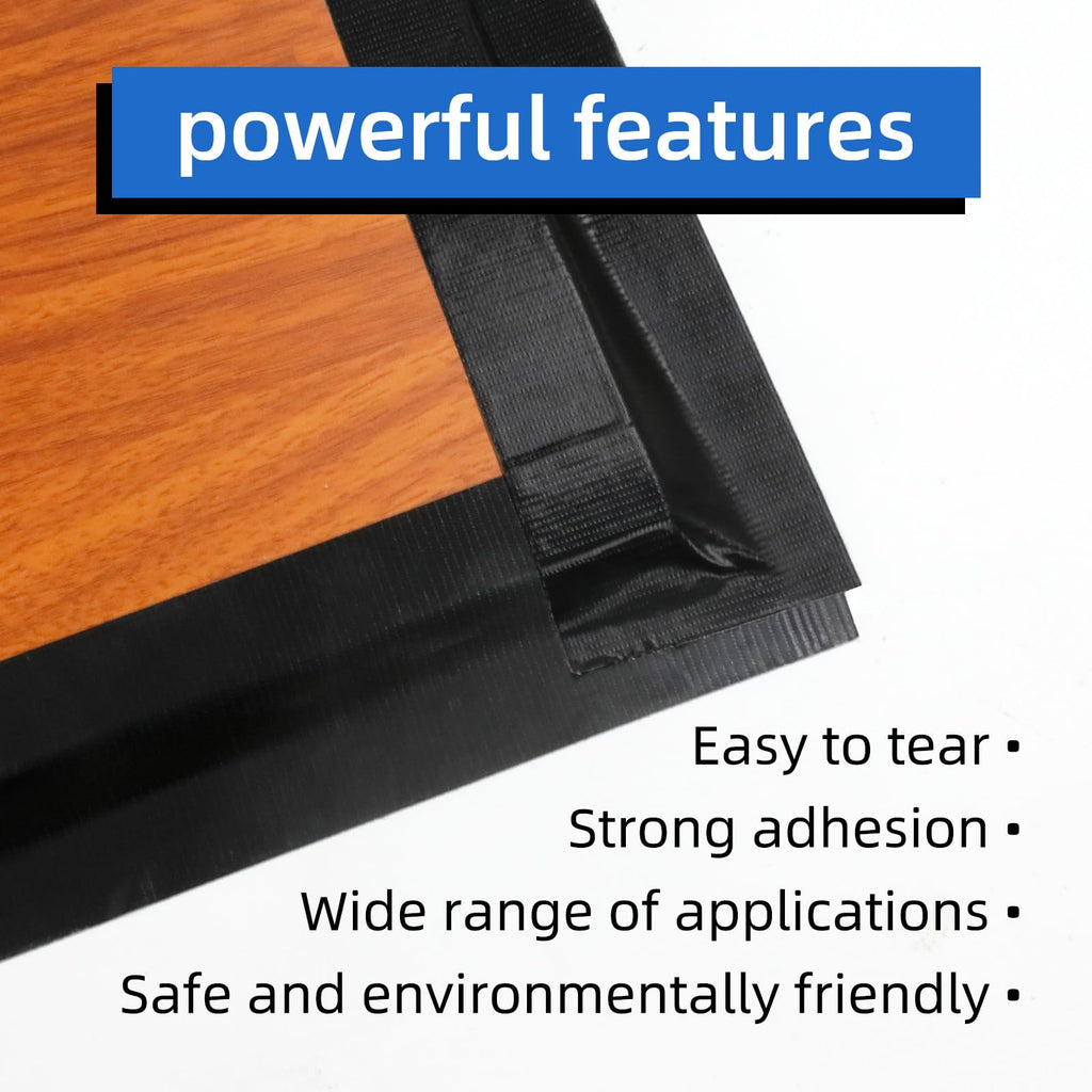 AMOGATO 3 Roll Heavy Duty Black Duct Tape-Professional Grade Outdoor Waterproof Duct Tape,Tear by Hand Design for Self-Healing, Industrial, Professional Use,30 Yards x 2 Inch
