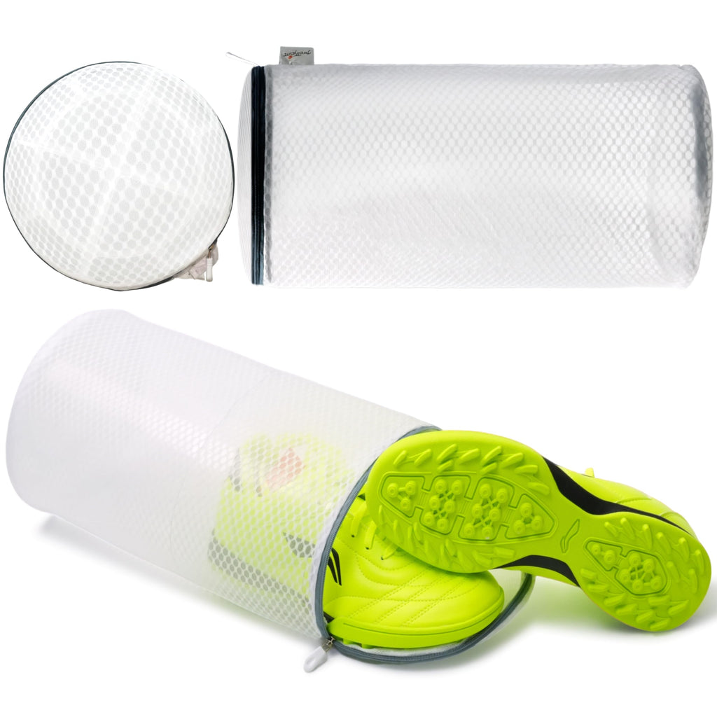 Shoe Washing Machine Bags, 3 Pack Large Mesh Laundry Bags for Sneakers, Gym Shoes, Trainers, with Hidden Zipper and 125 Honeycomb Fabric, 7 x 15 Inch, Washer & Dryer Safe