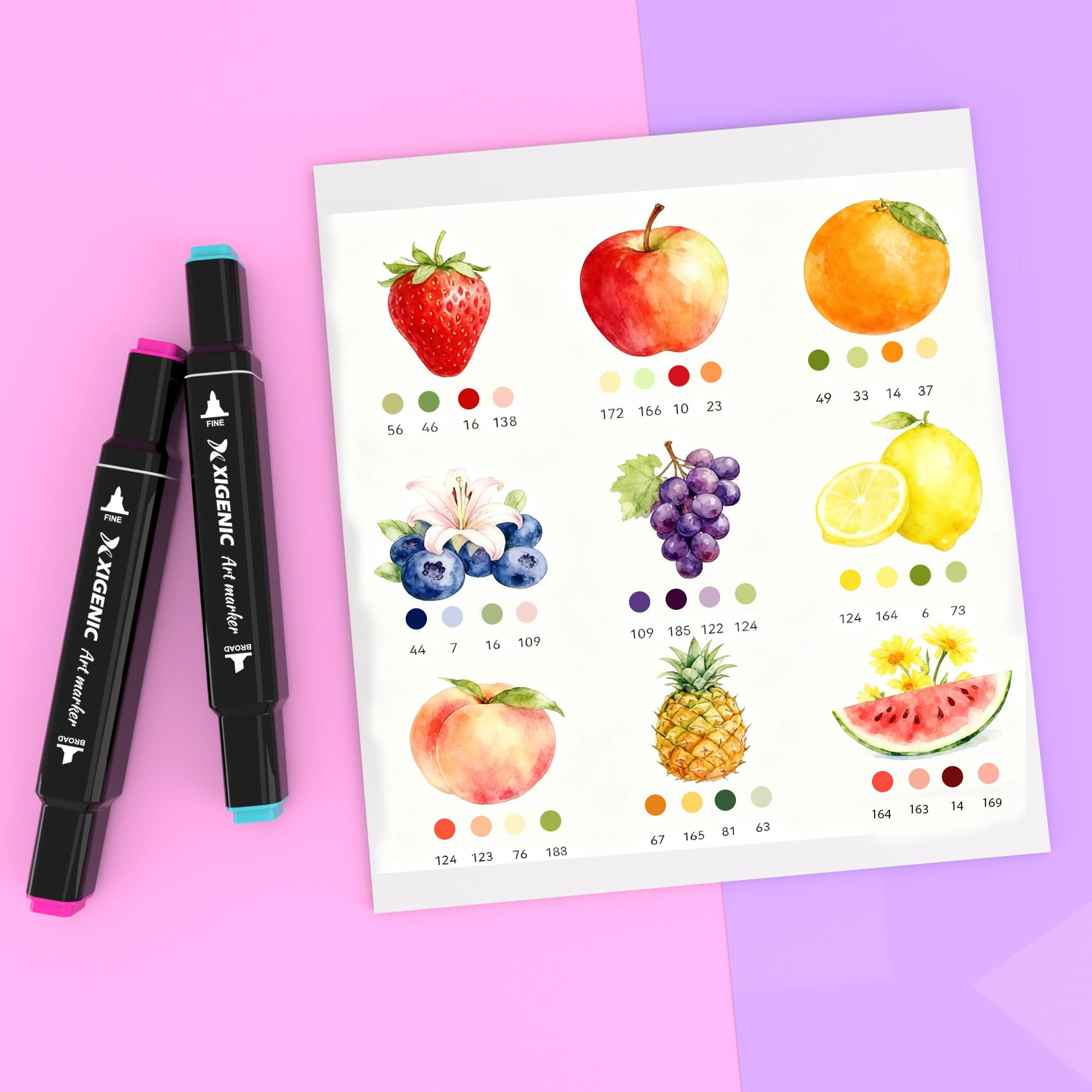 100 Colors Alcohol Markers Set,Dual Tip Art Markers for Professional Drawing & Adult Coloring Books,Permanent Art Markers with Carrying bag,Drawing Markers for Sketch, Manga, Graffiti & More
