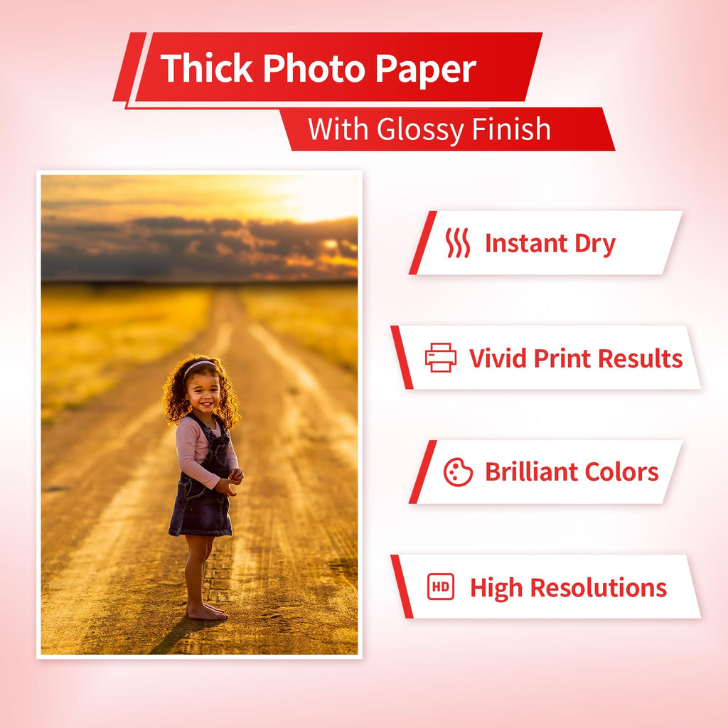 Elygrap 100 Sheets Thick Glossy Photo Paper - 8.5x11 Inches, 69LB 260GSM Heavyweight Photo Paper for Inkjet Printers and Dye Ink, Perfect for Greeting Cards Cake Toppers Photos Crafts
