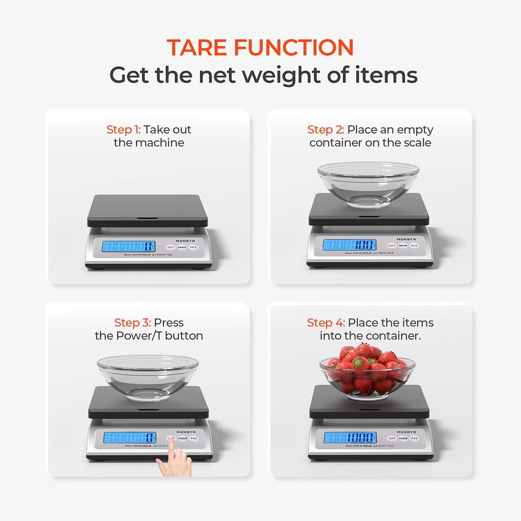 MUNBYN Digital Shipping Postal Scale, 30kg/66lbs, 1g Accuracy, Mail Scale for Packages, with Soft Tape Measure and Foldable Parcel Stand, Hold and Tear Function for Parcel Shipping Packet Postage
