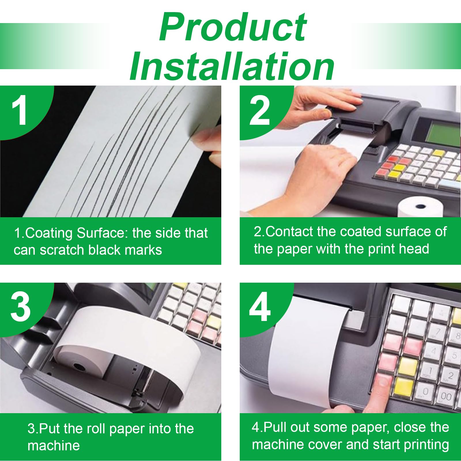 2 1/4" x 50' Thermal Paper, 2.25 x 50 ft Receipt Paper Rolls, POS Cash Register Point of Sale Credit Card Paper, Premium Thermal Printer Paper (50 Rolls)