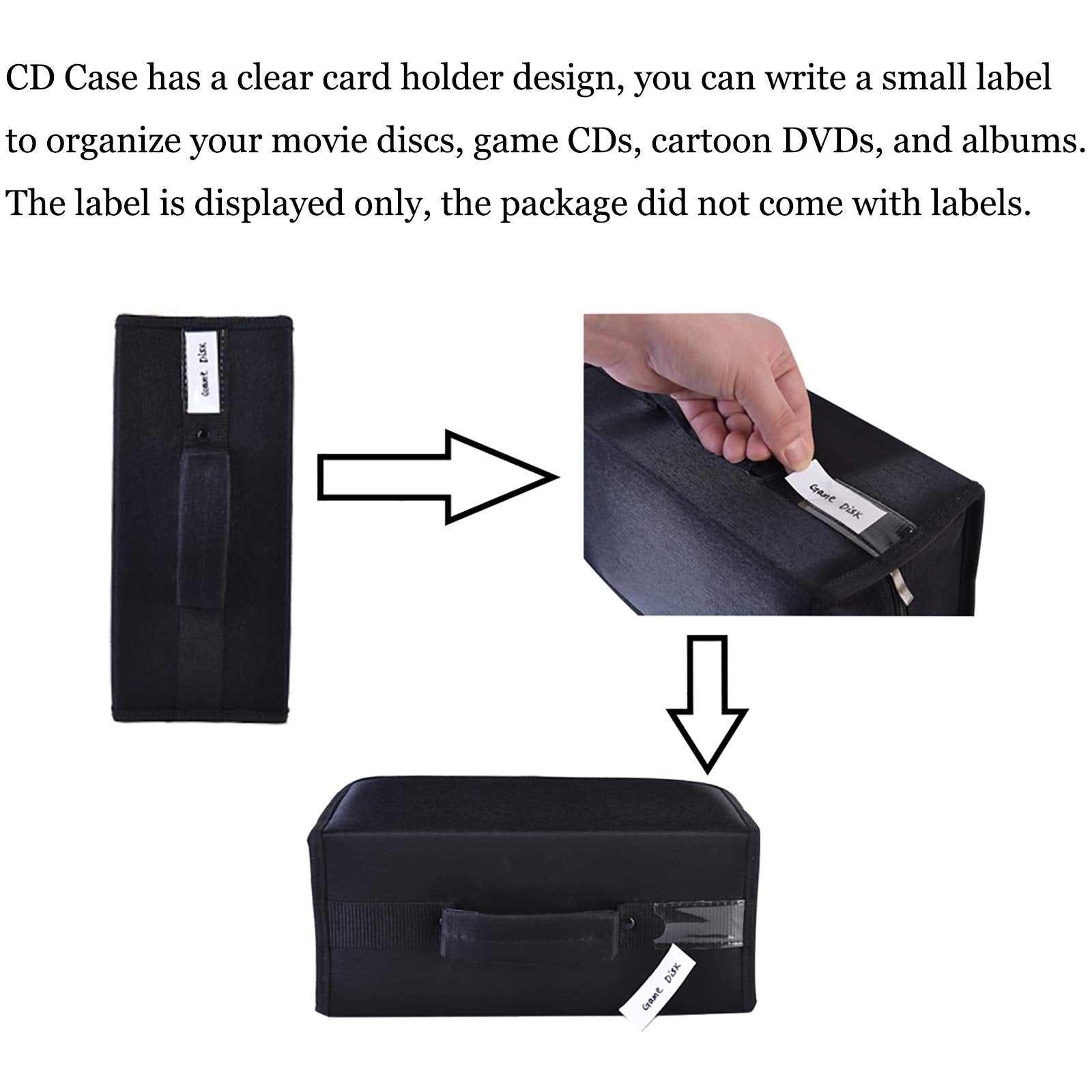 alavisxf xx CD Case, 160 Capacity Nylon DVD Case Protective CD Case Holder Portable Disc Storage Organizer Bag for Car Home (Black, 160 Capacity)