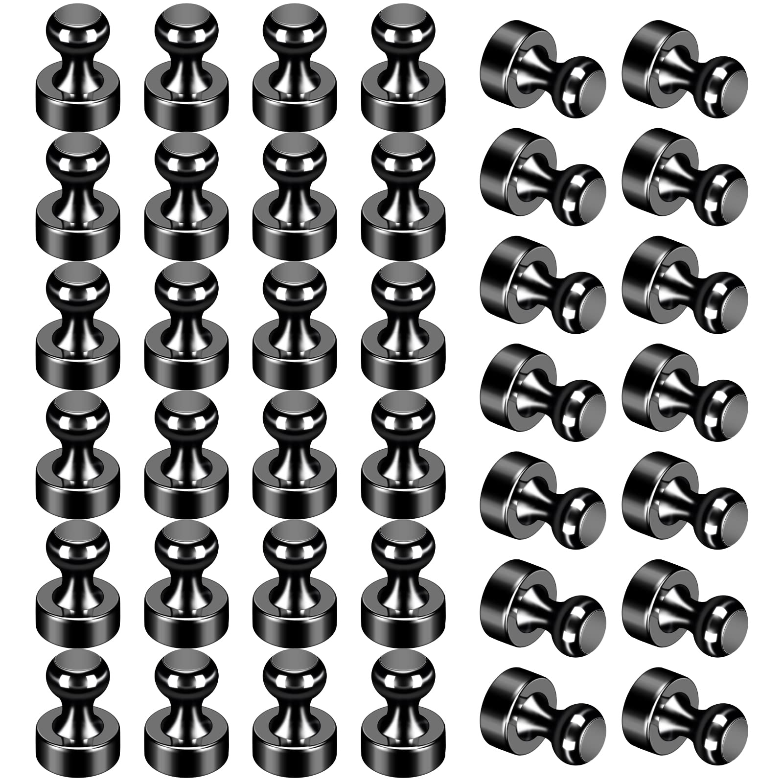 GOOZADA 36Pack Refrigerator Magnets Black Fridge Magnets for Whiteboard Strong Whiteboard Magnets Small Metal Magnets for Fridge White Board Map Kitchen Office Classroom Adult