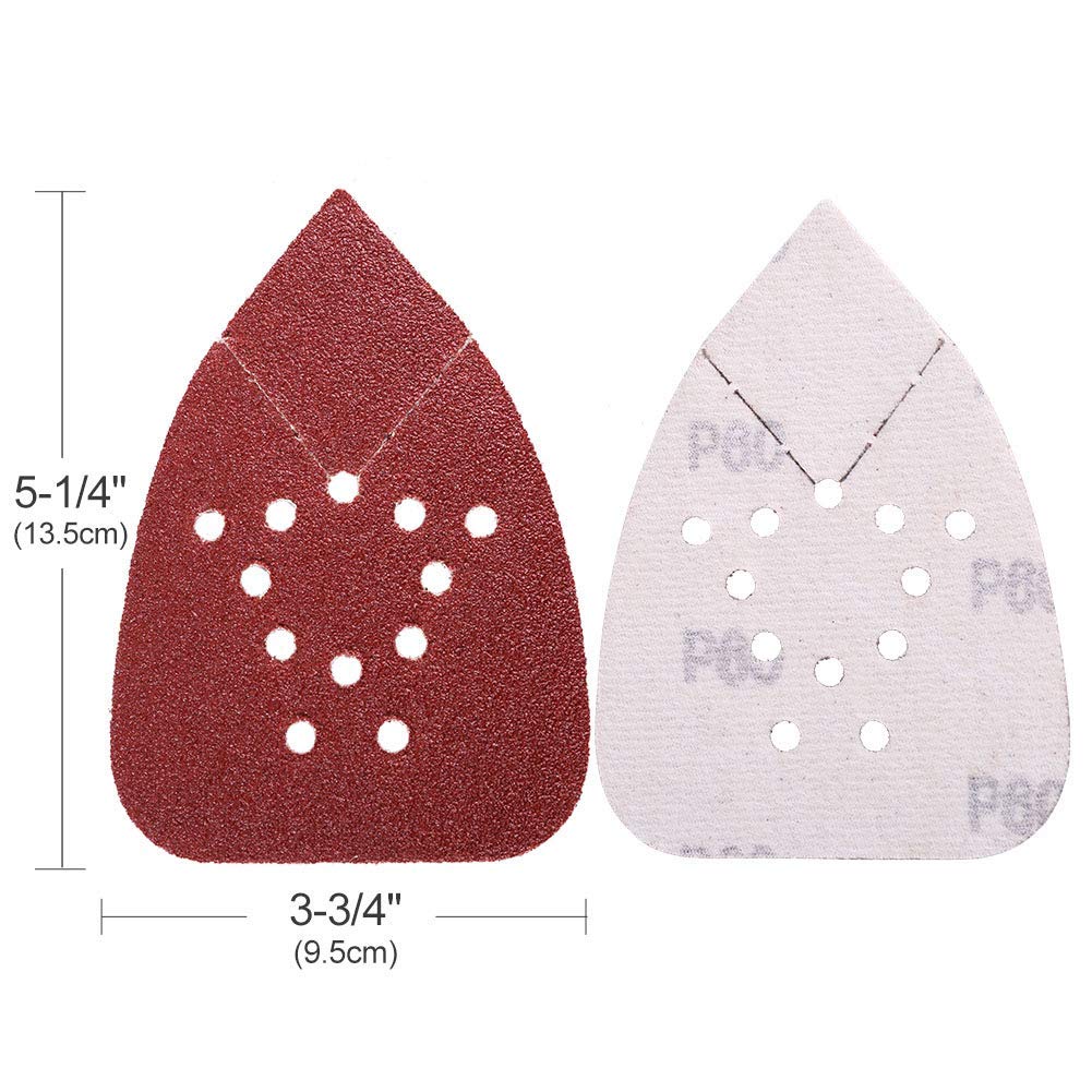 Sanding Pads for Black and Decker Mouse Sanders.50PCS 60 80 120 150 220 Grit Mouse Sandpaper Assortment - 12 Holes Hook and Loop Detail Palm Sander Sanding Sheets Sand Paper