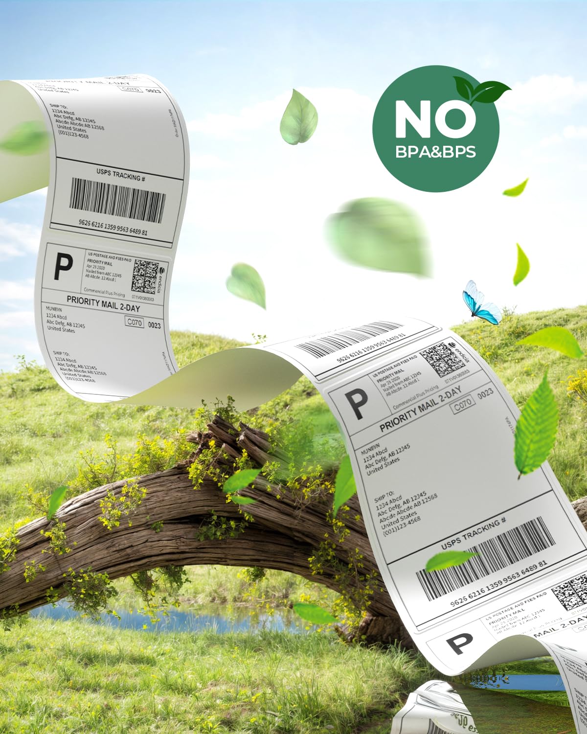 MUNBYN 4x6 Direct Thermal Roll Shipping Labels 500 Pics for Address Mailing Postage USPS UPS FedEx Amazon Canada Post Shipping Labels, Commercial Grade 500 Labels/1 Rolls